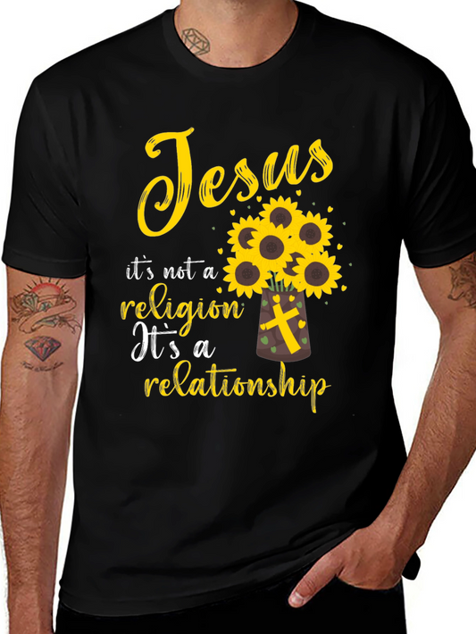 Jesus Relationship T-Shirt Sunflower Christian Tee