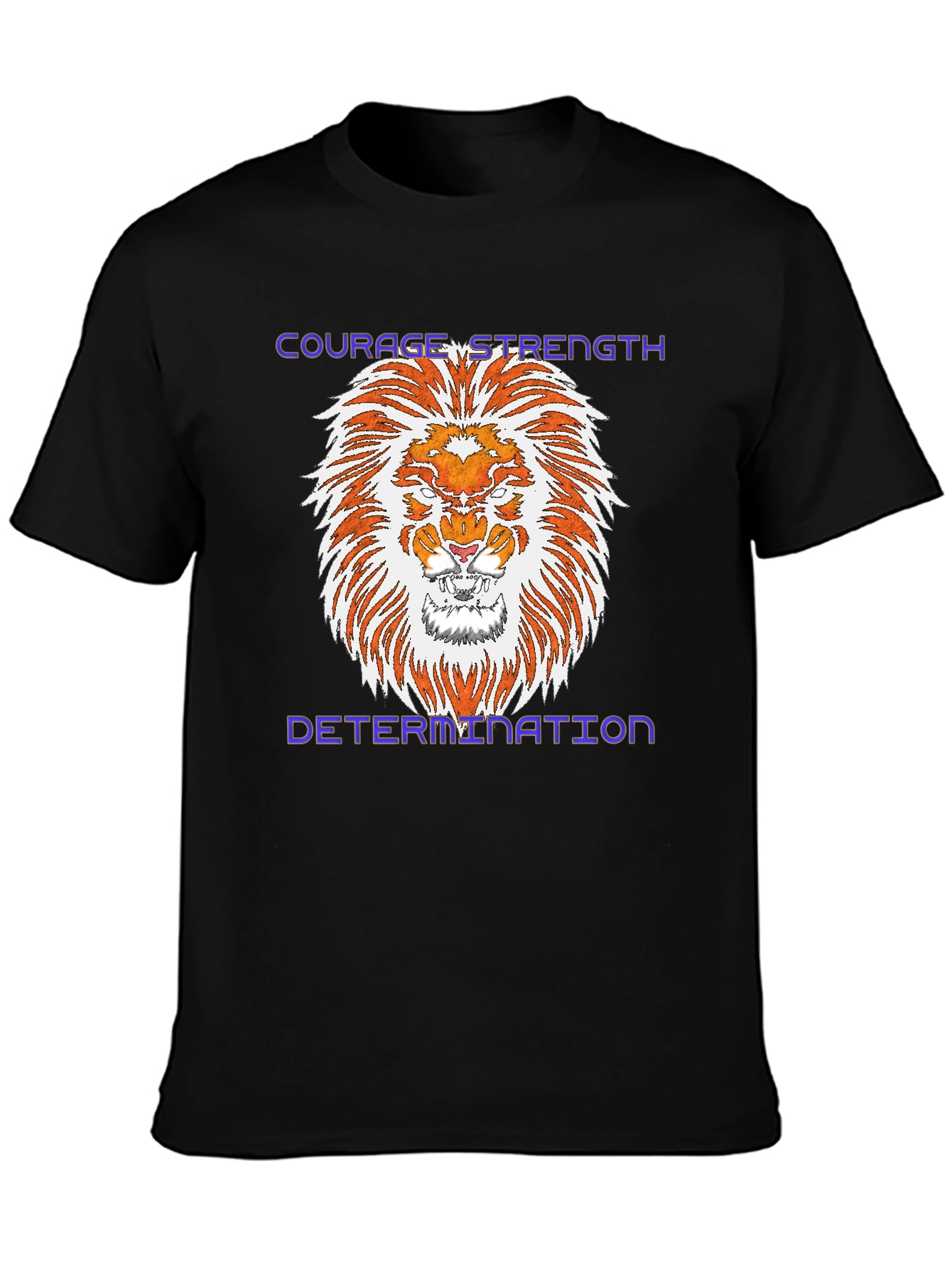 Courage Strength Determination Lion Graphic Tee