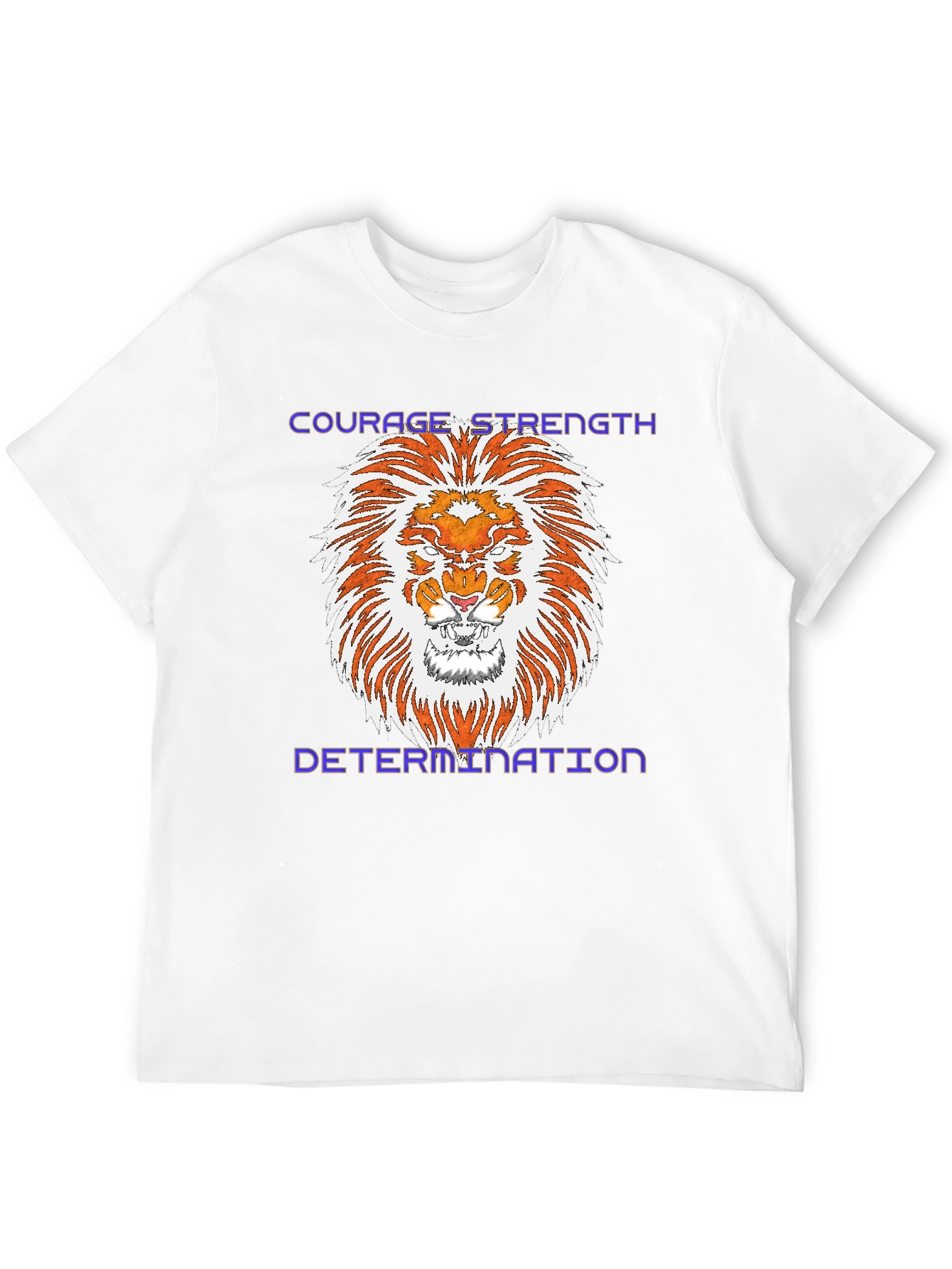 Courage Strength Determination Lion Graphic Tee