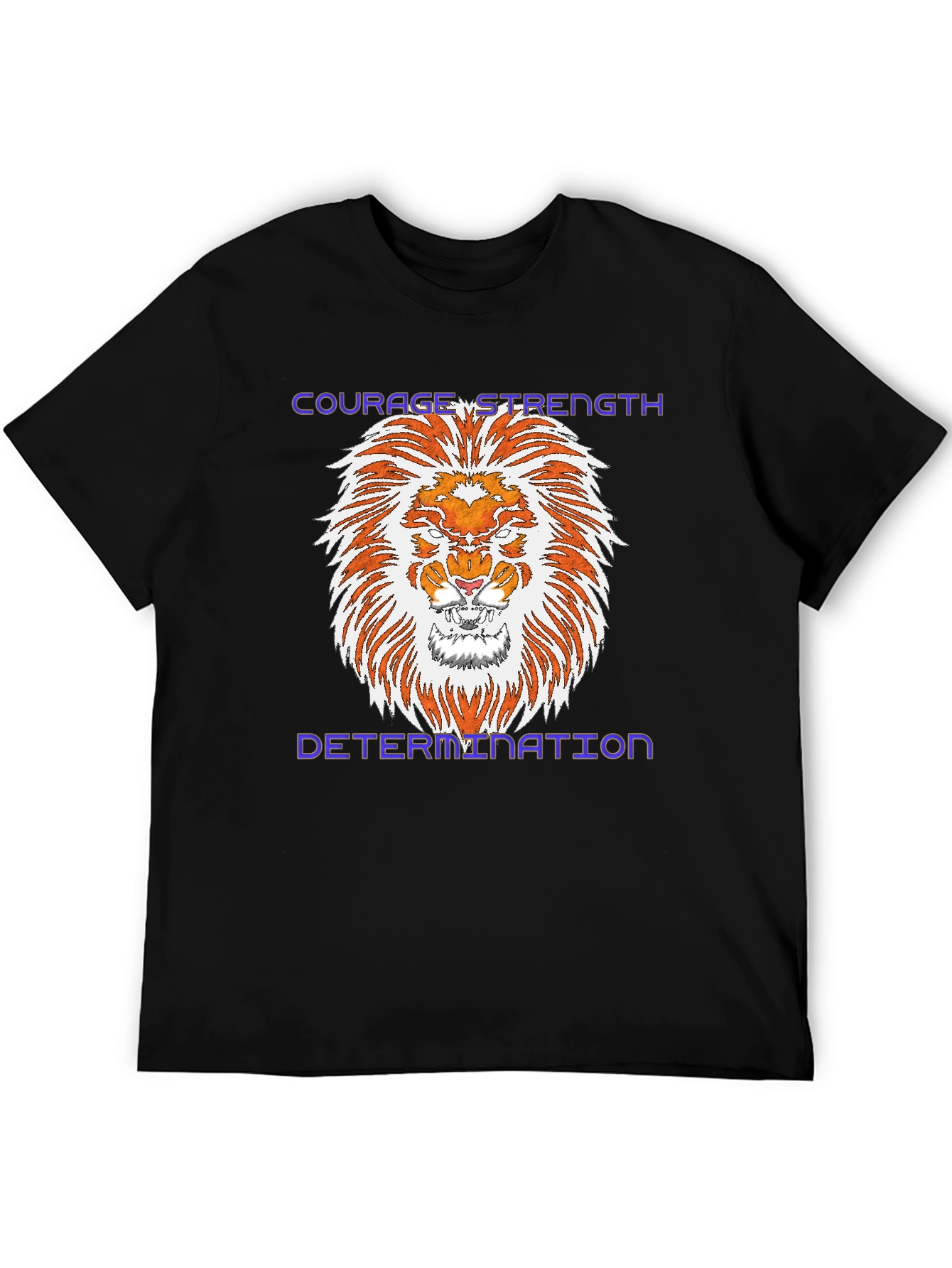 Courage Strength Determination Lion Graphic Tee