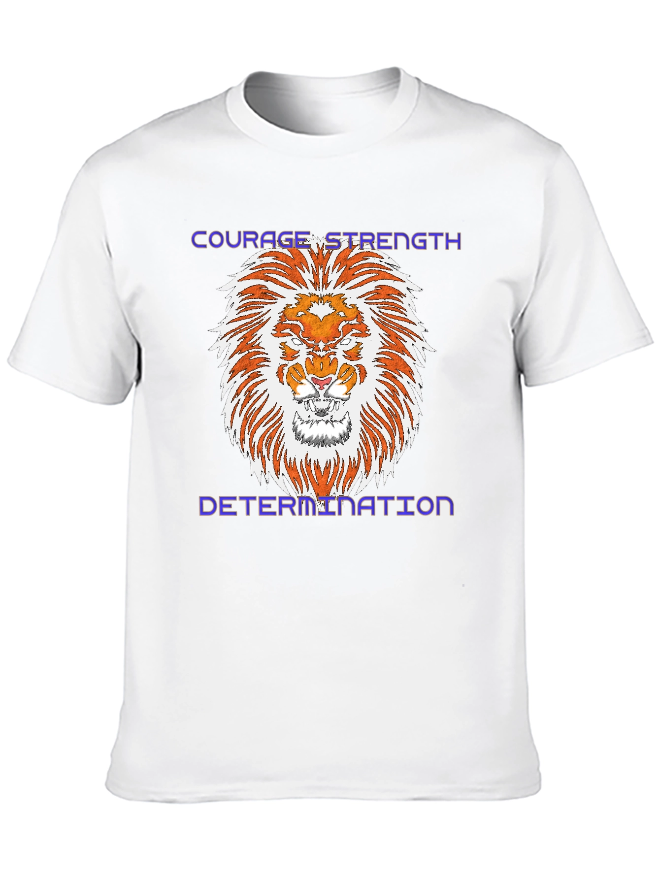 Courage Strength Determination Lion Graphic Tee