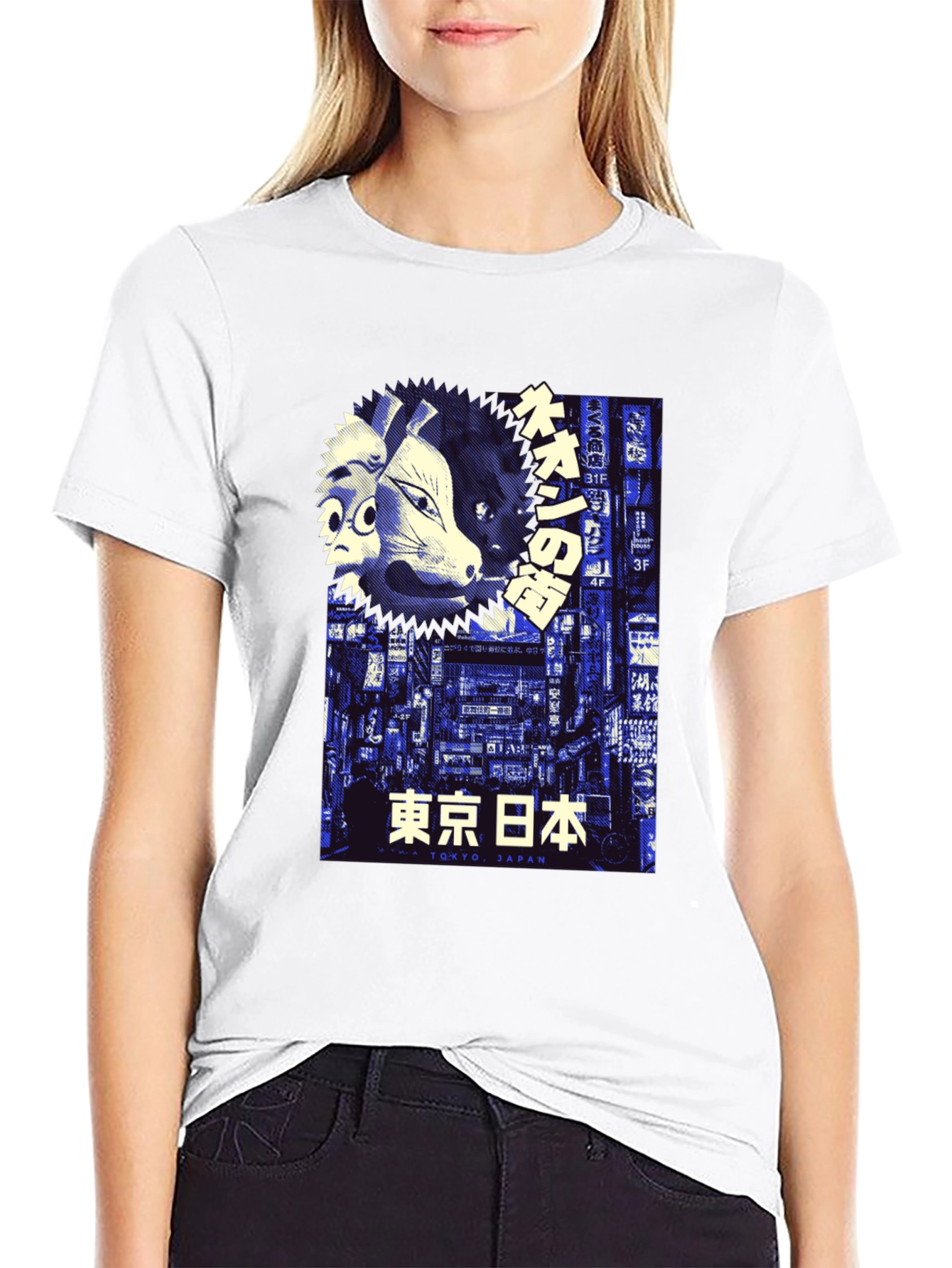 Tokyo Japan Neon Mens Graphic T-Shirt