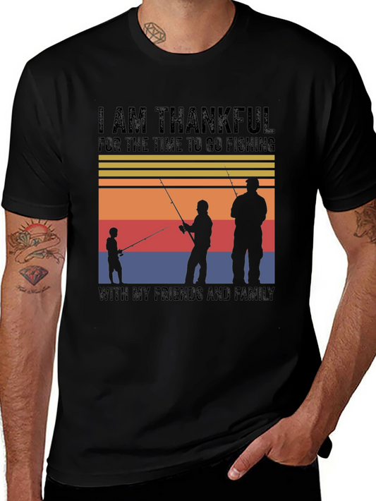 Thankful Fishing Friends Family T-Shirt