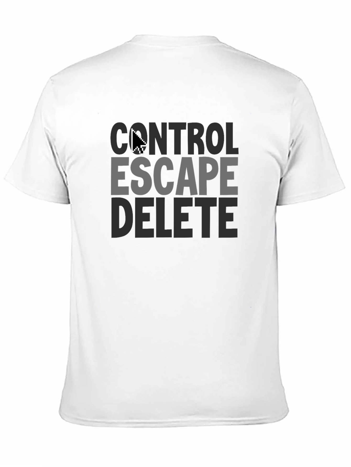 Control Escape Delete Funny Black T-Shirt