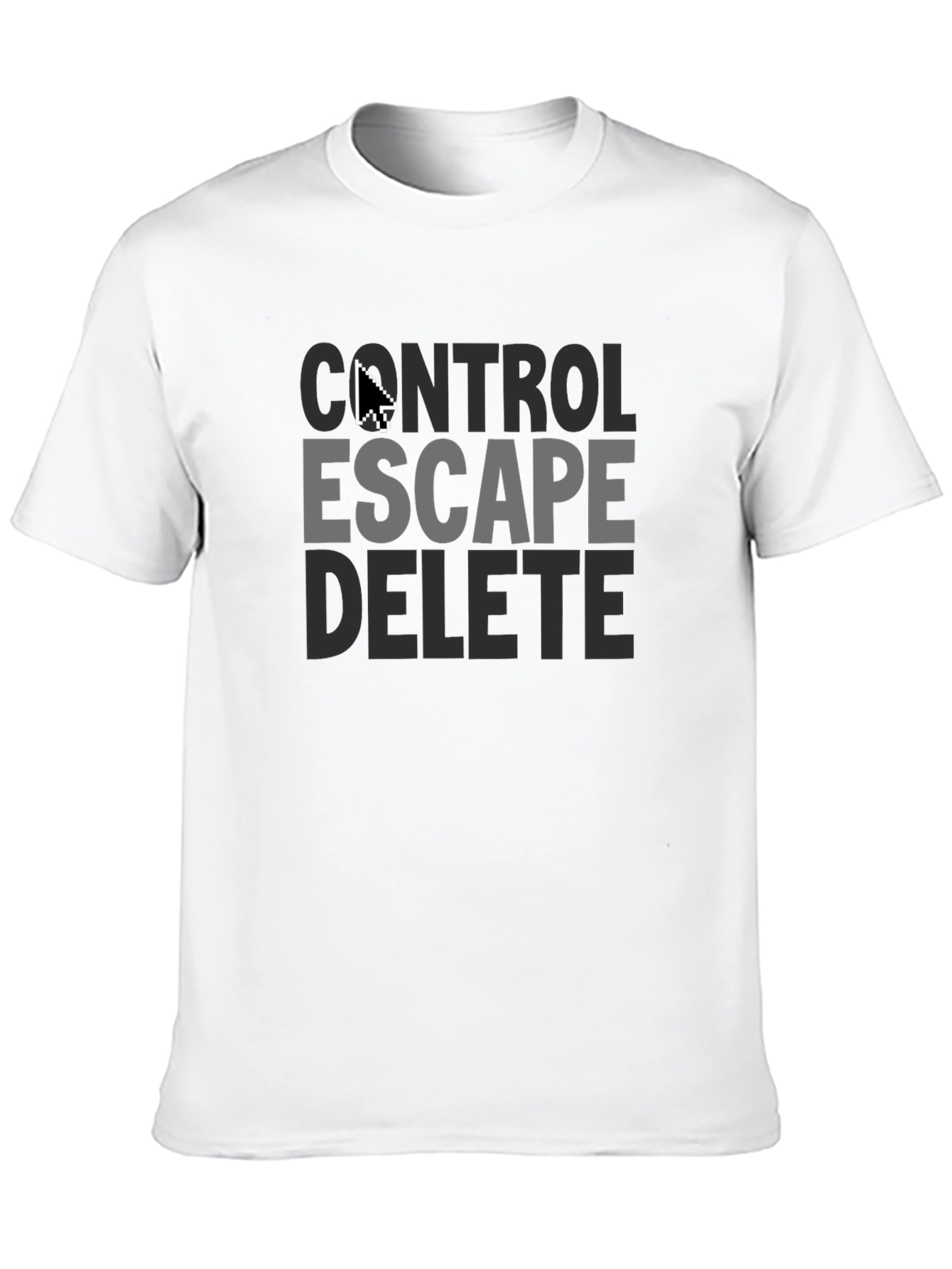 Control Escape Delete Funny Black T-Shirt
