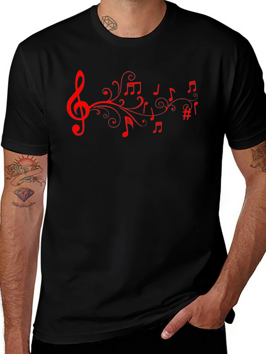 Musical Note T-Shirt - Stylish Black Tee
