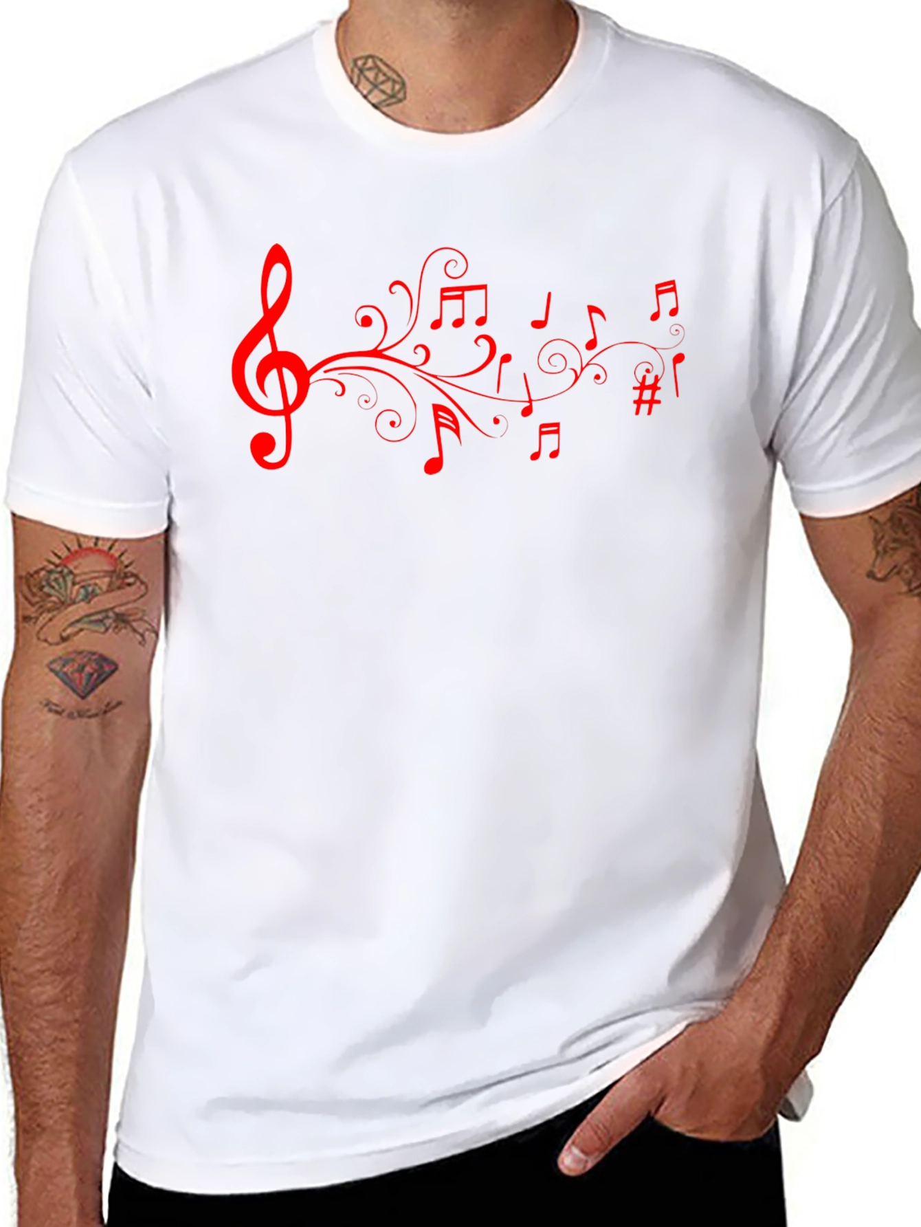 Musical Note T-Shirt - Stylish Black Tee