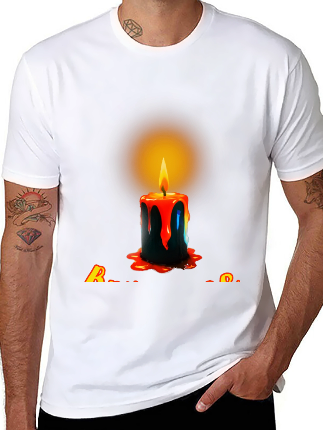 Candle Graphic Black T-Shirt