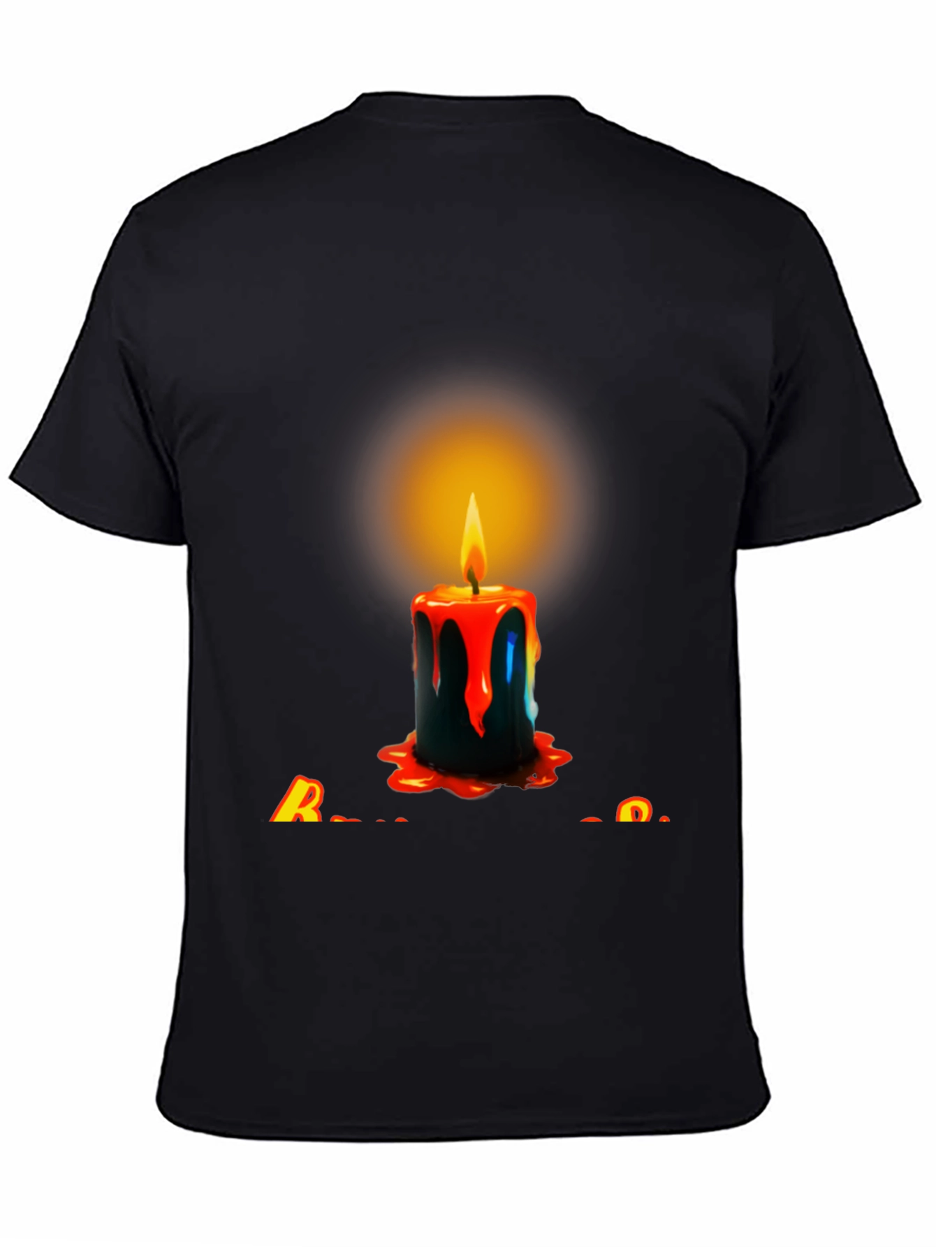 Candle Graphic Black T-Shirt
