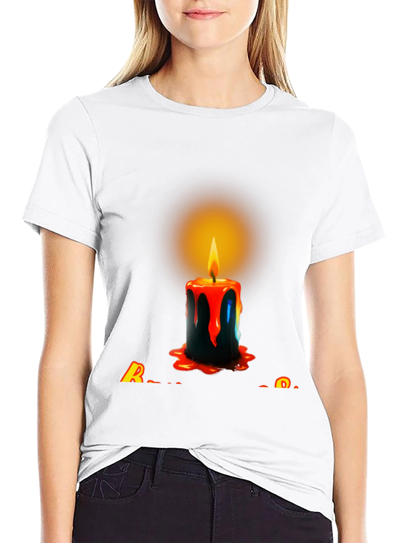 Candle Graphic Black T-Shirt