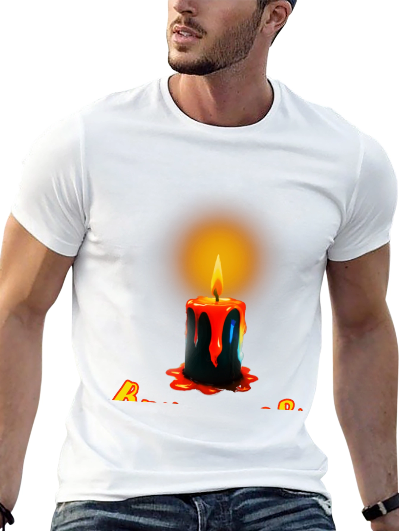 Candle Graphic Black T-Shirt