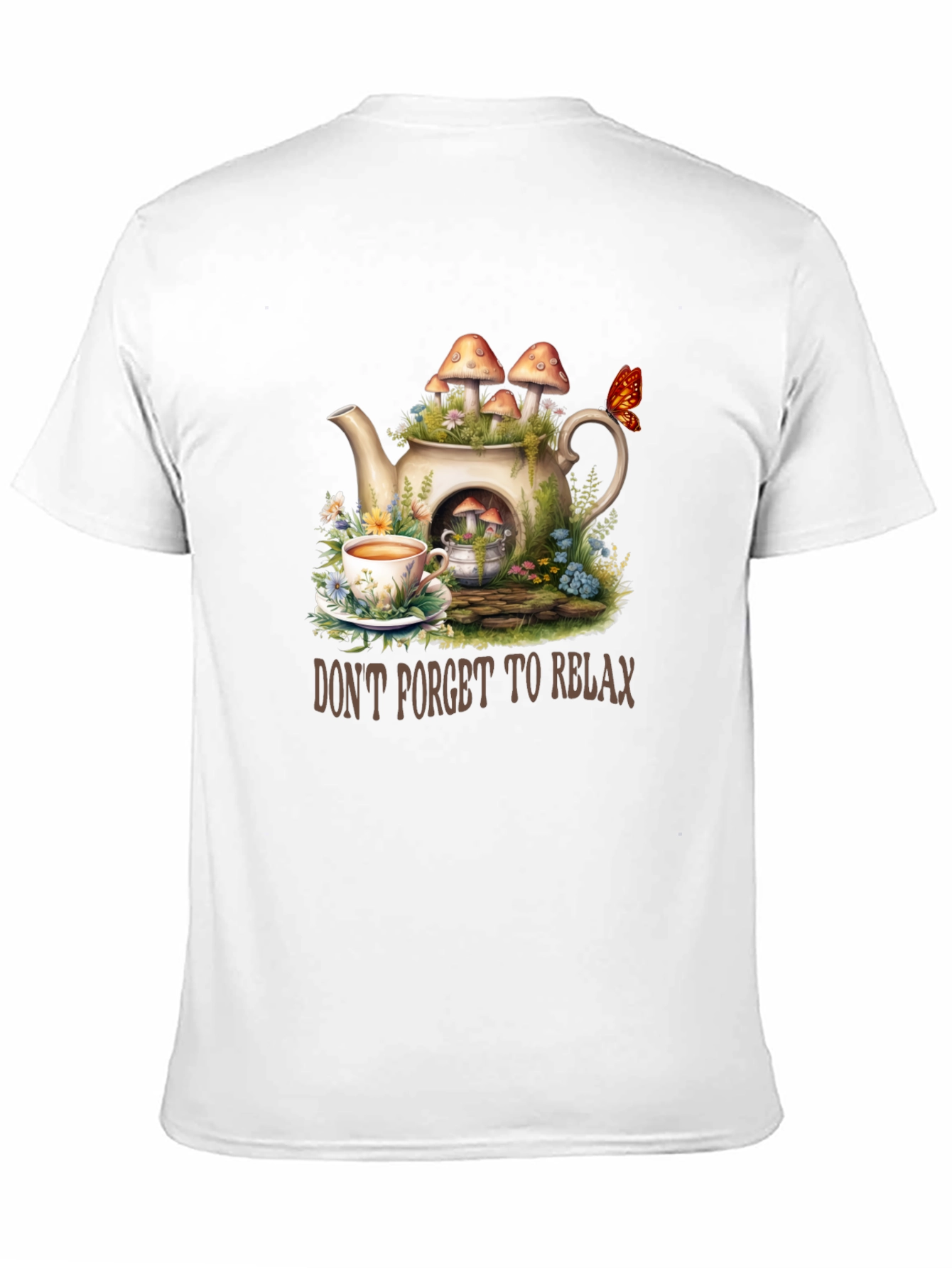 Relaxing Tea Party T-Shirt - Mushroom Teapot Design