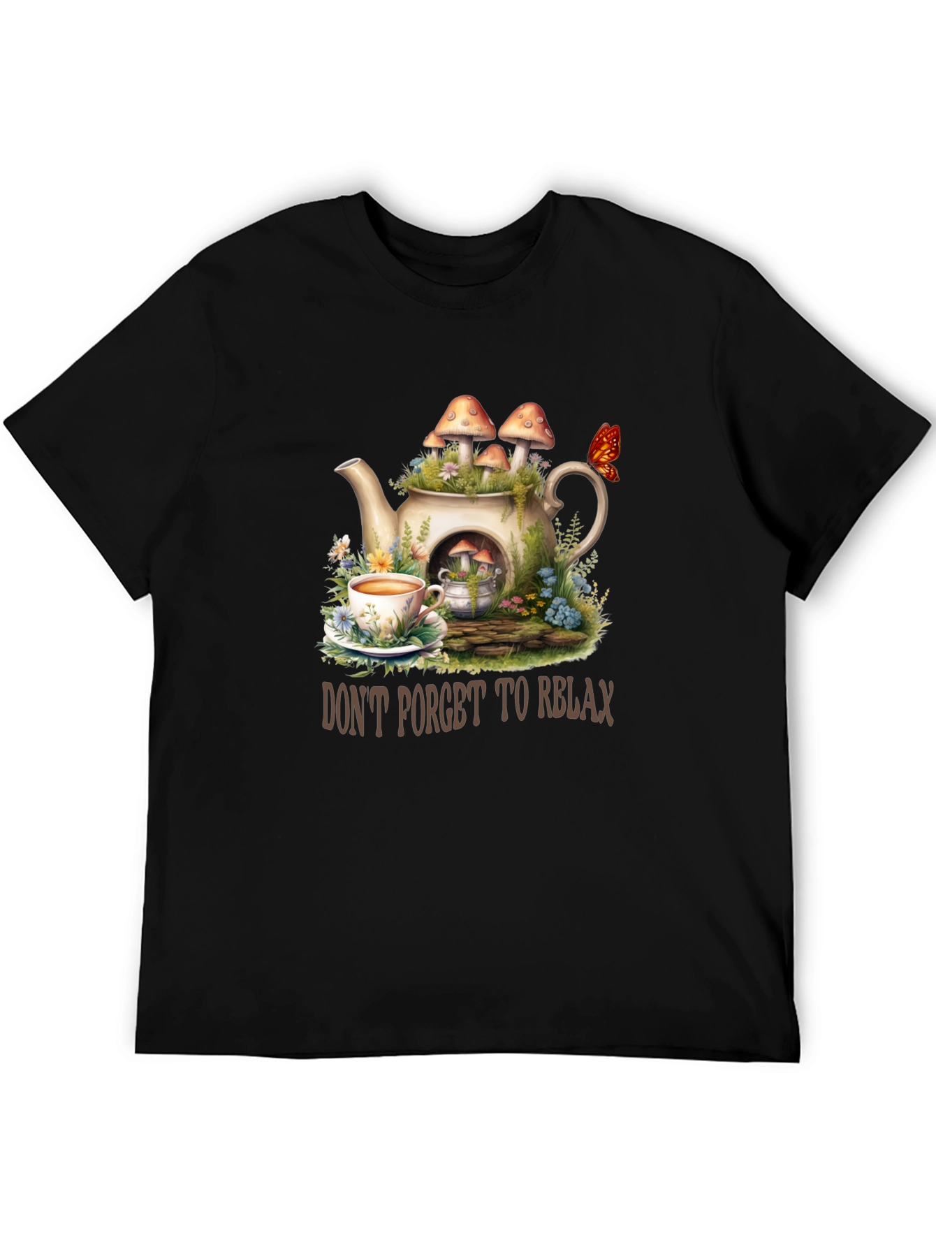 Relaxing Tea Party T-Shirt - Mushroom Teapot Design