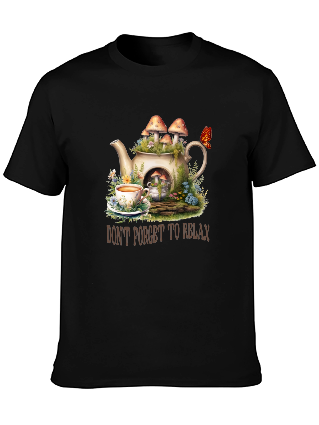 Relaxing Tea Party T-Shirt - Mushroom Teapot Design