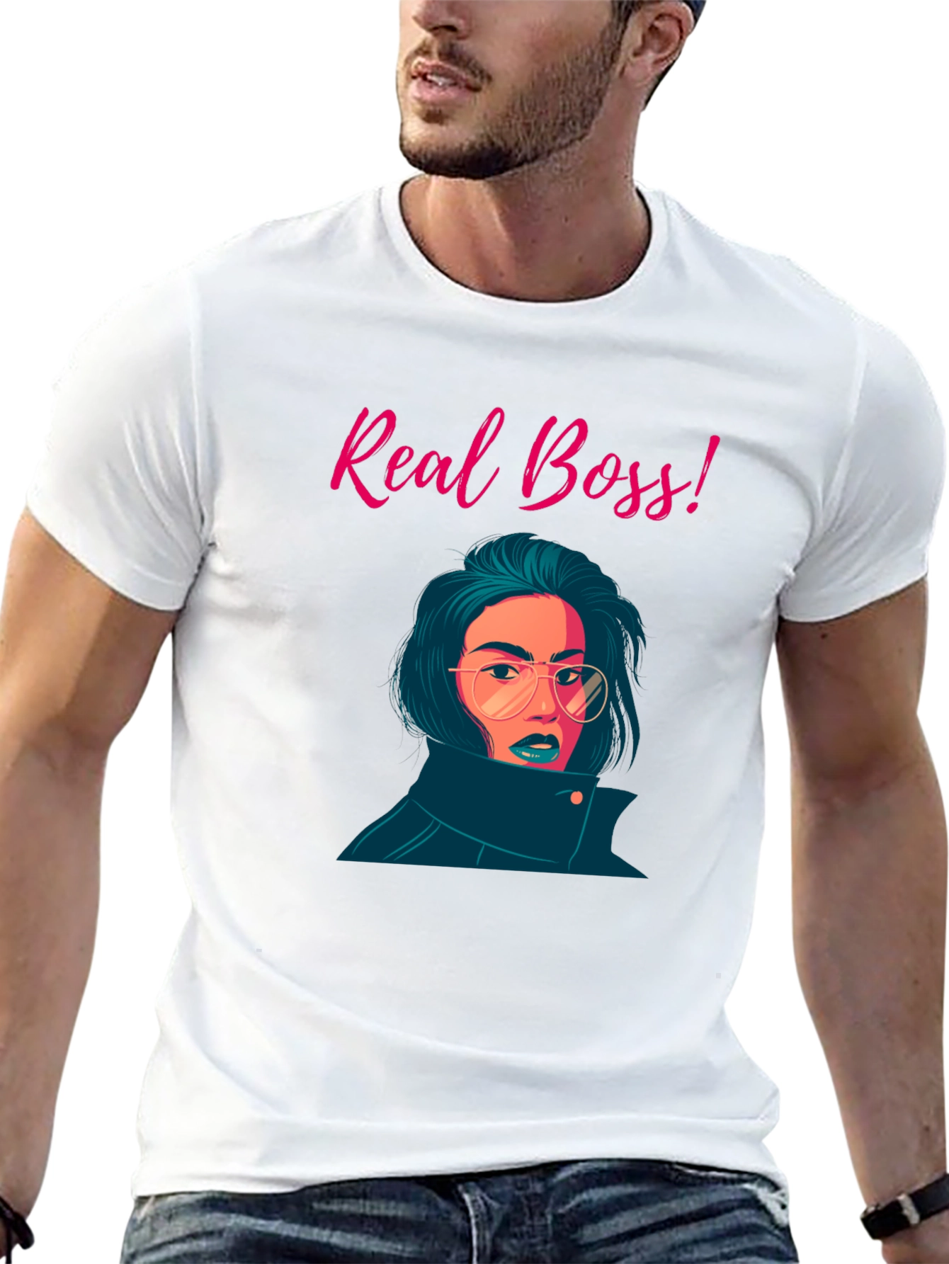 Real Boss Graphic Tee - Stylish & Confident