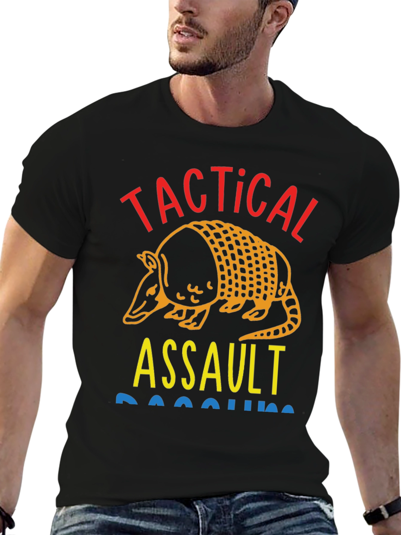 Tactical Assault Armadillo Novelty Graphic T-Shirt