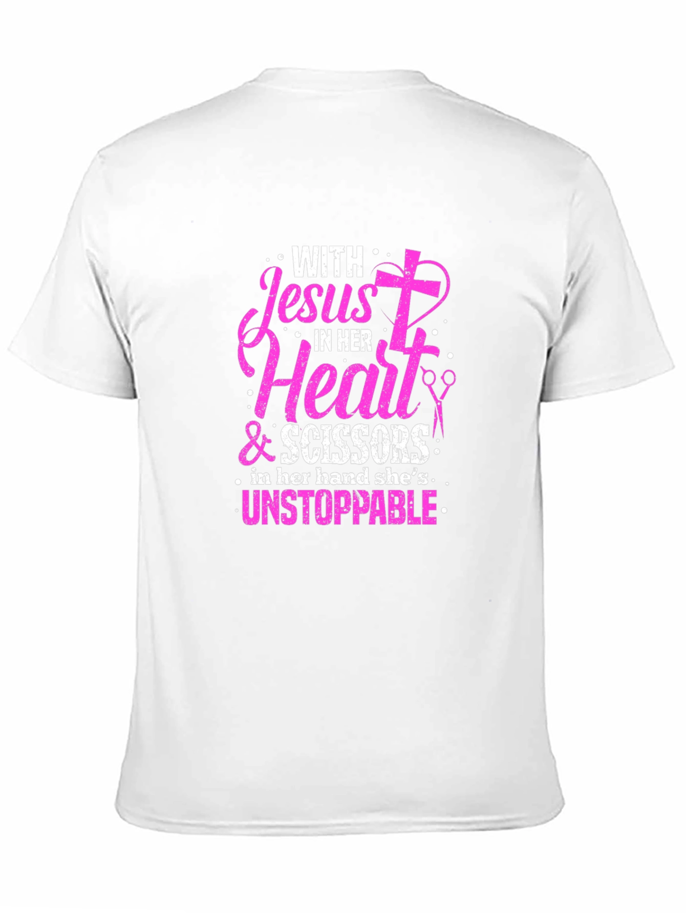 Jesus and Scissors Graphic T-Shirt