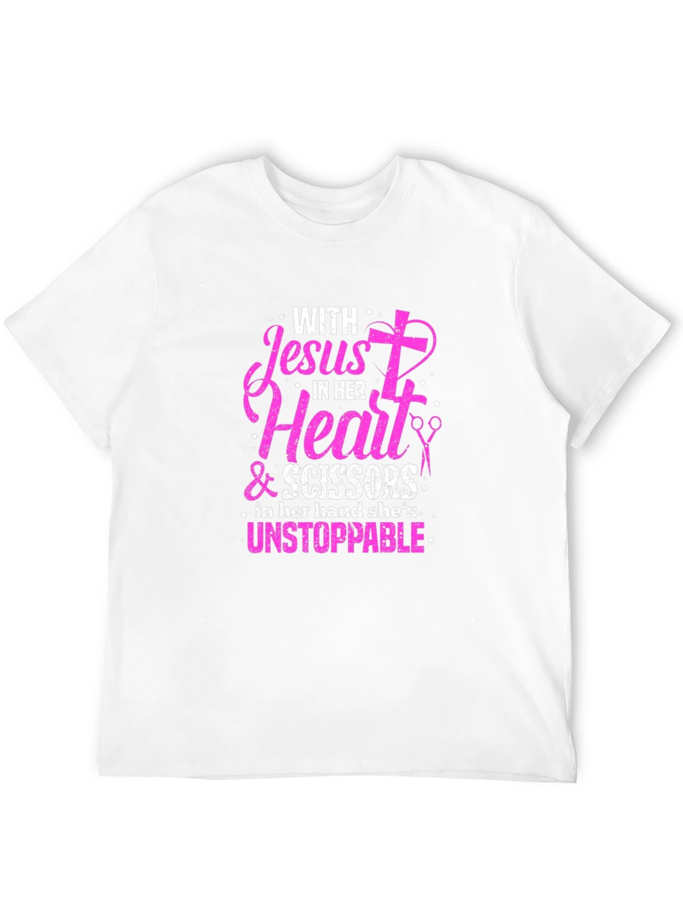 Jesus and Scissors Graphic T-Shirt