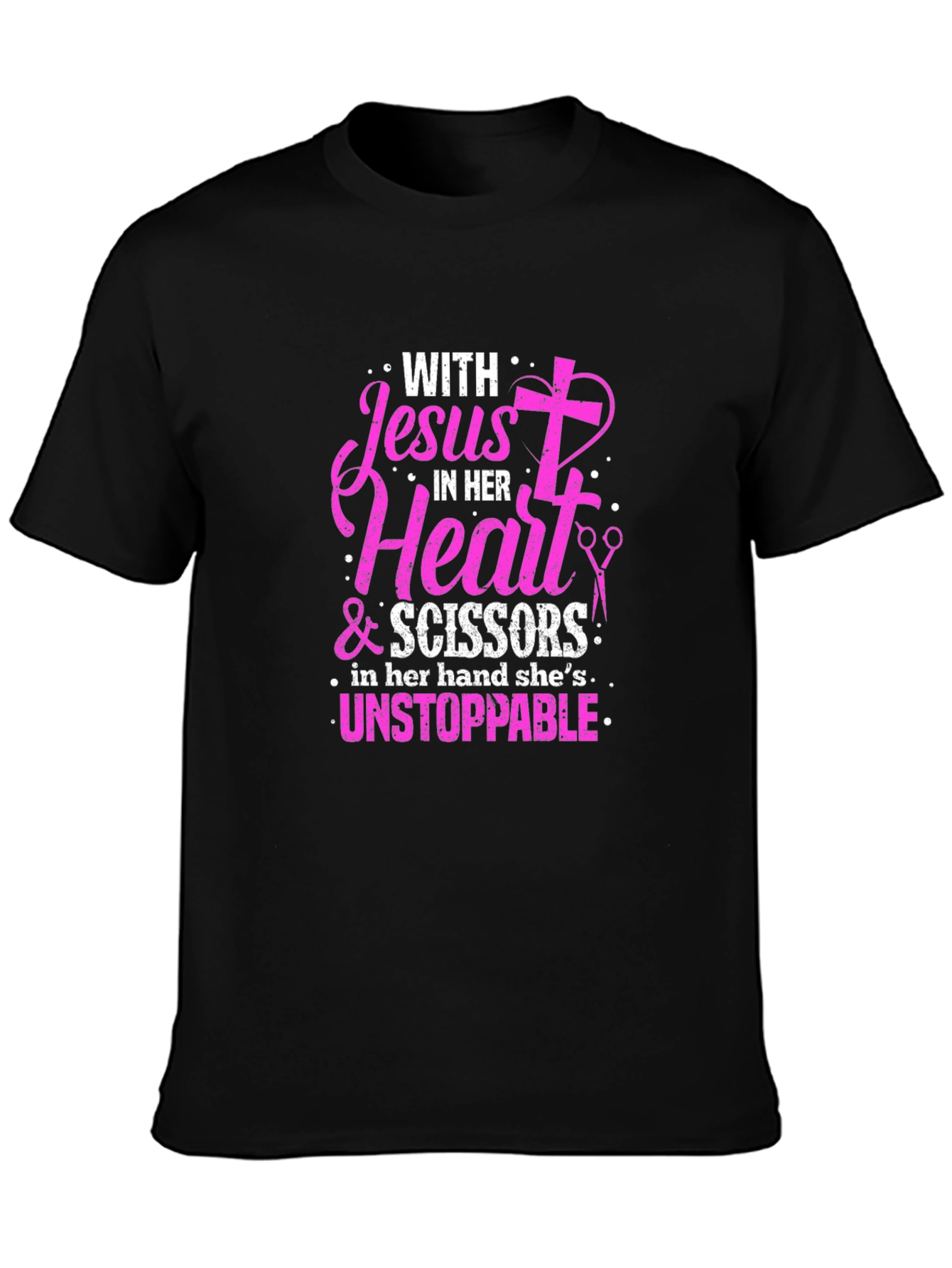 Jesus and Scissors Graphic T-Shirt