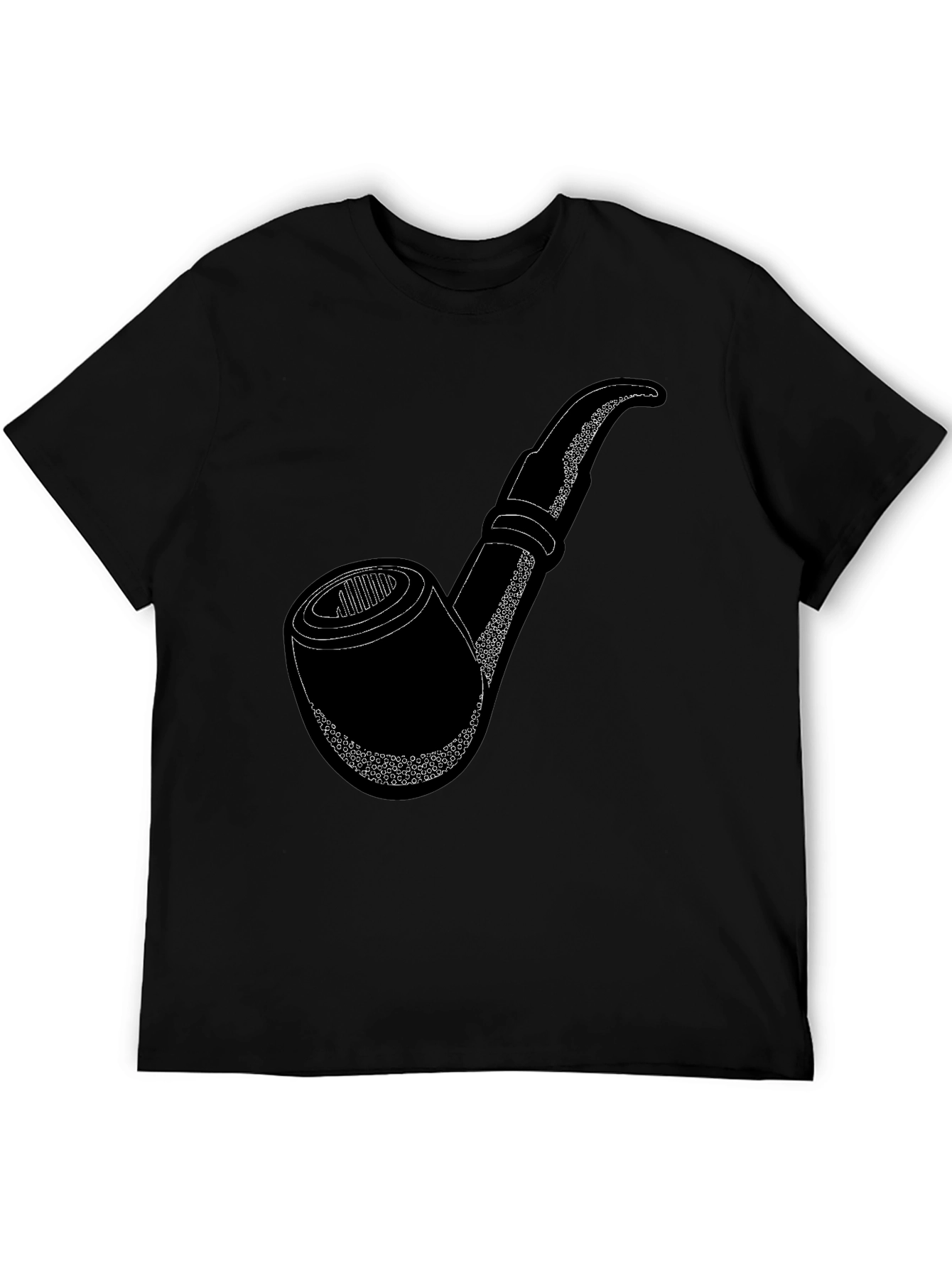 Classic Pipe Graphic Tee - Casual Black T-Shirt