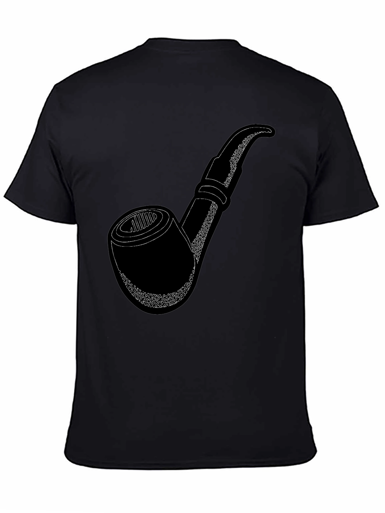 Classic Pipe Graphic Tee - Casual Black T-Shirt