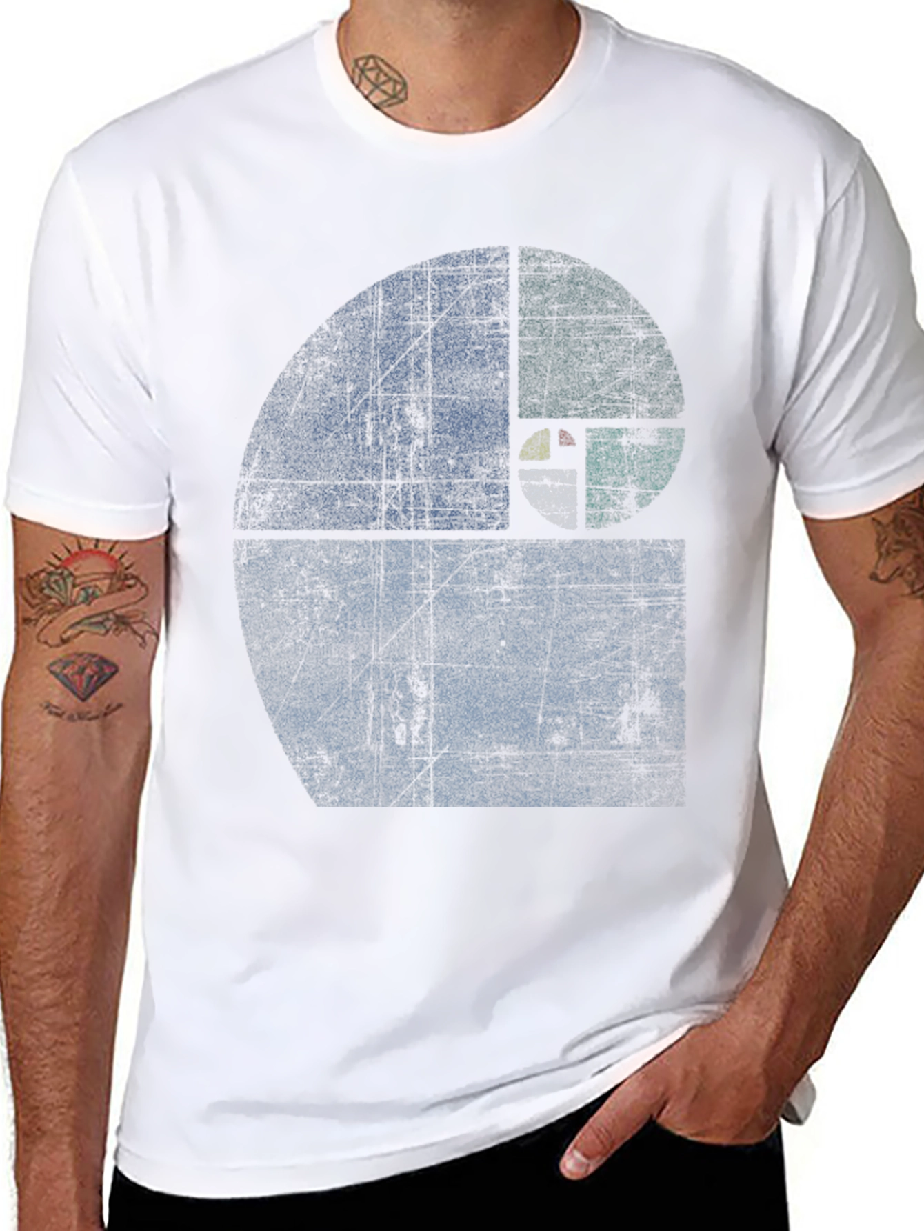 Fibonacci Sequence Graphic T-Shirt - Distressed Style