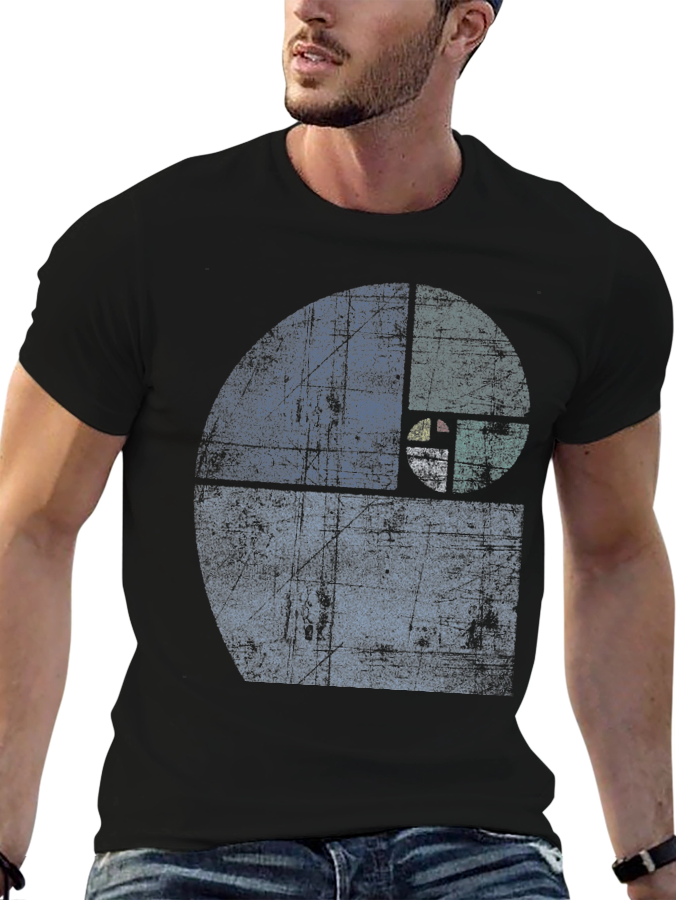 Fibonacci Sequence Graphic T-Shirt - Distressed Style