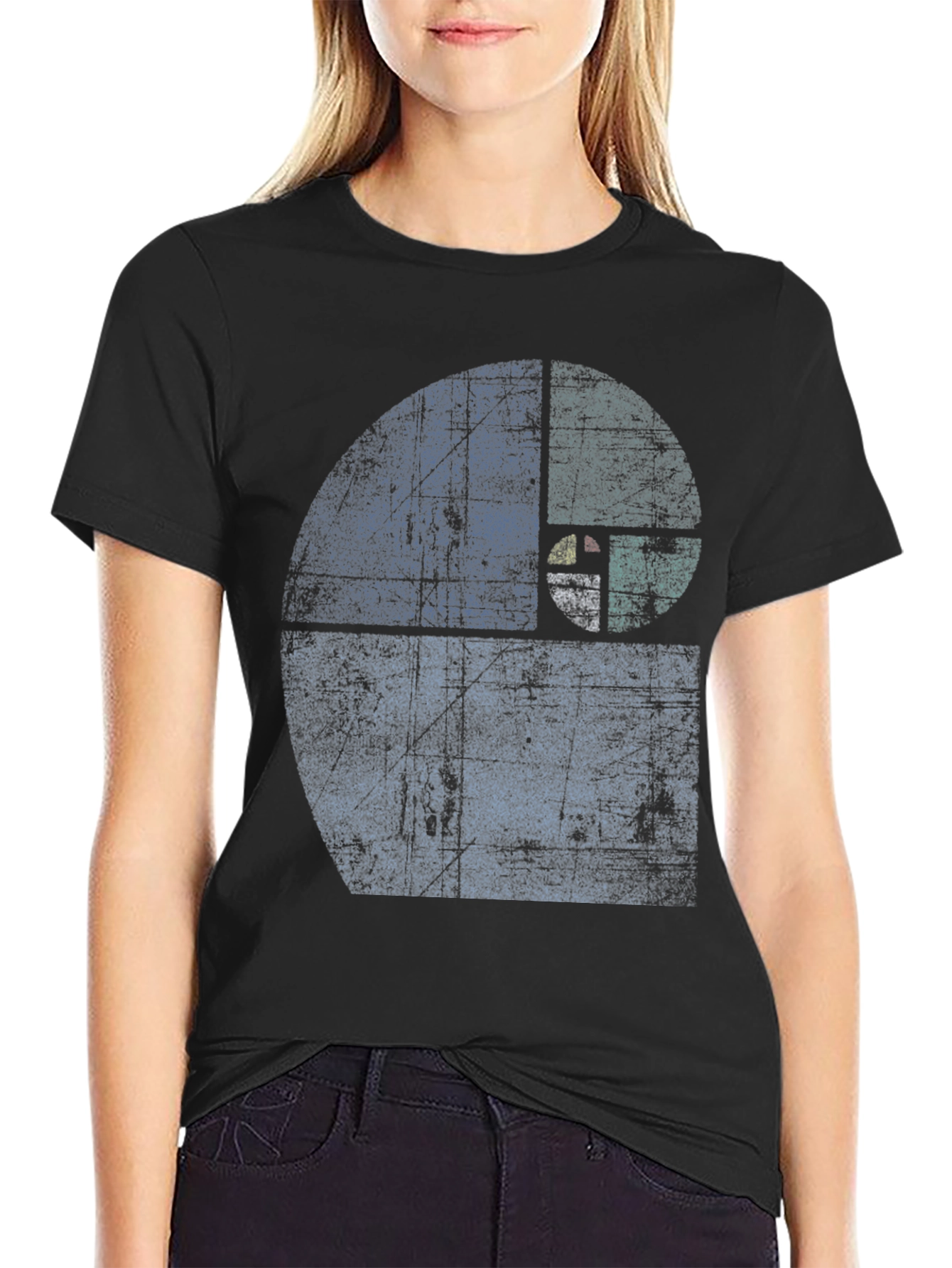 Fibonacci Sequence Graphic T-Shirt - Distressed Style
