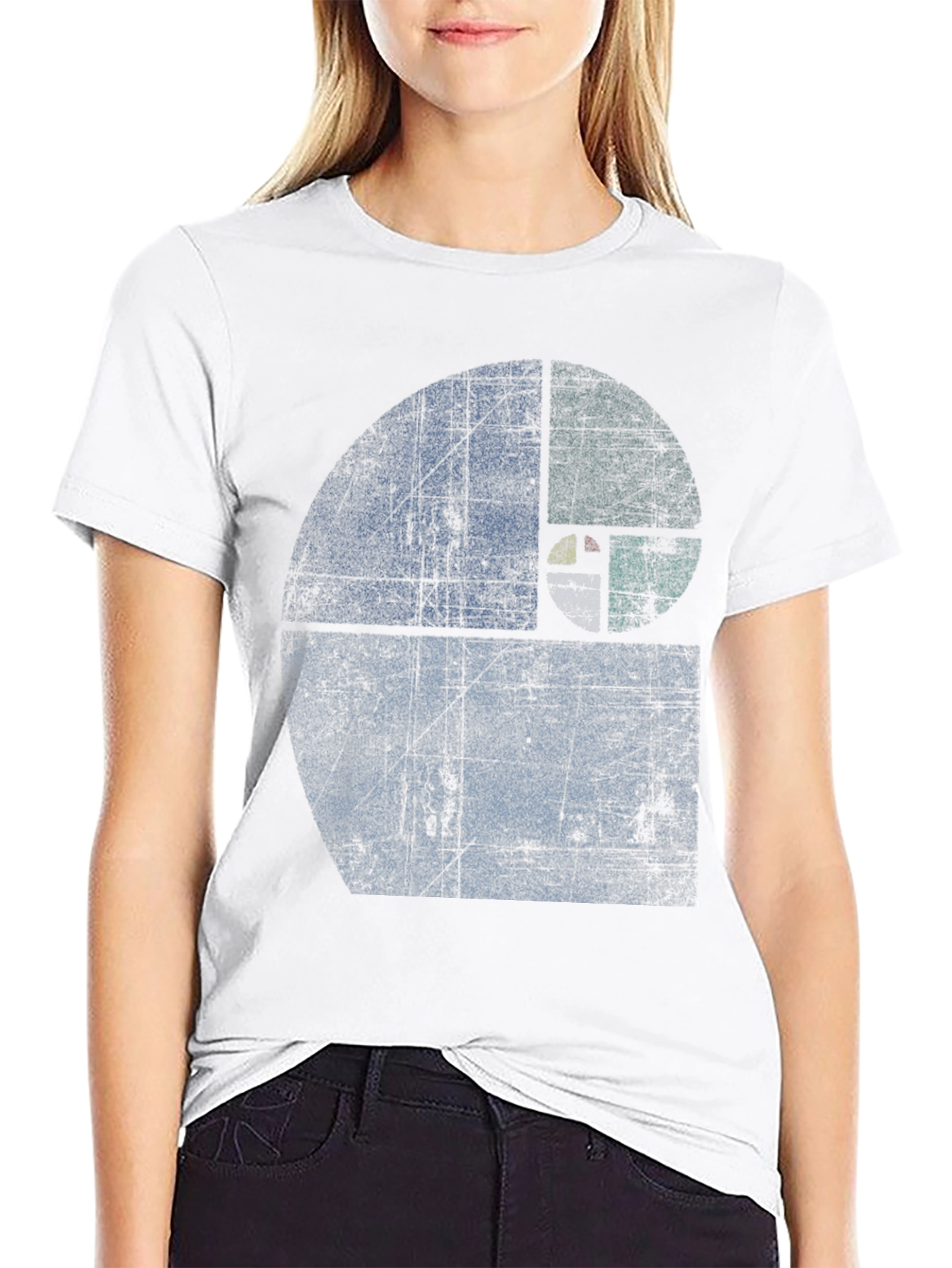 Fibonacci Sequence Graphic T-Shirt - Distressed Style