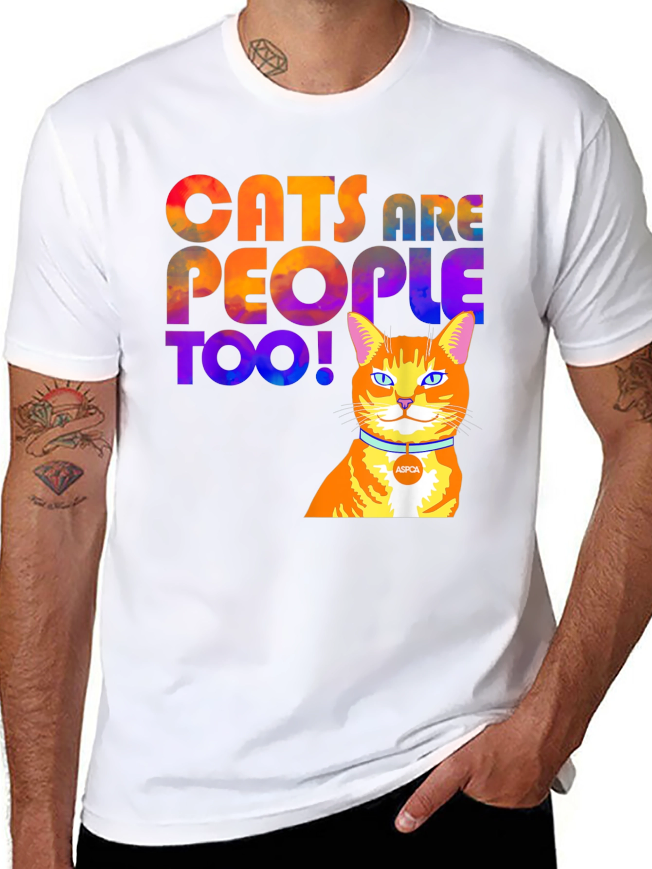 Cats Are People Too T-Shirt - Black
