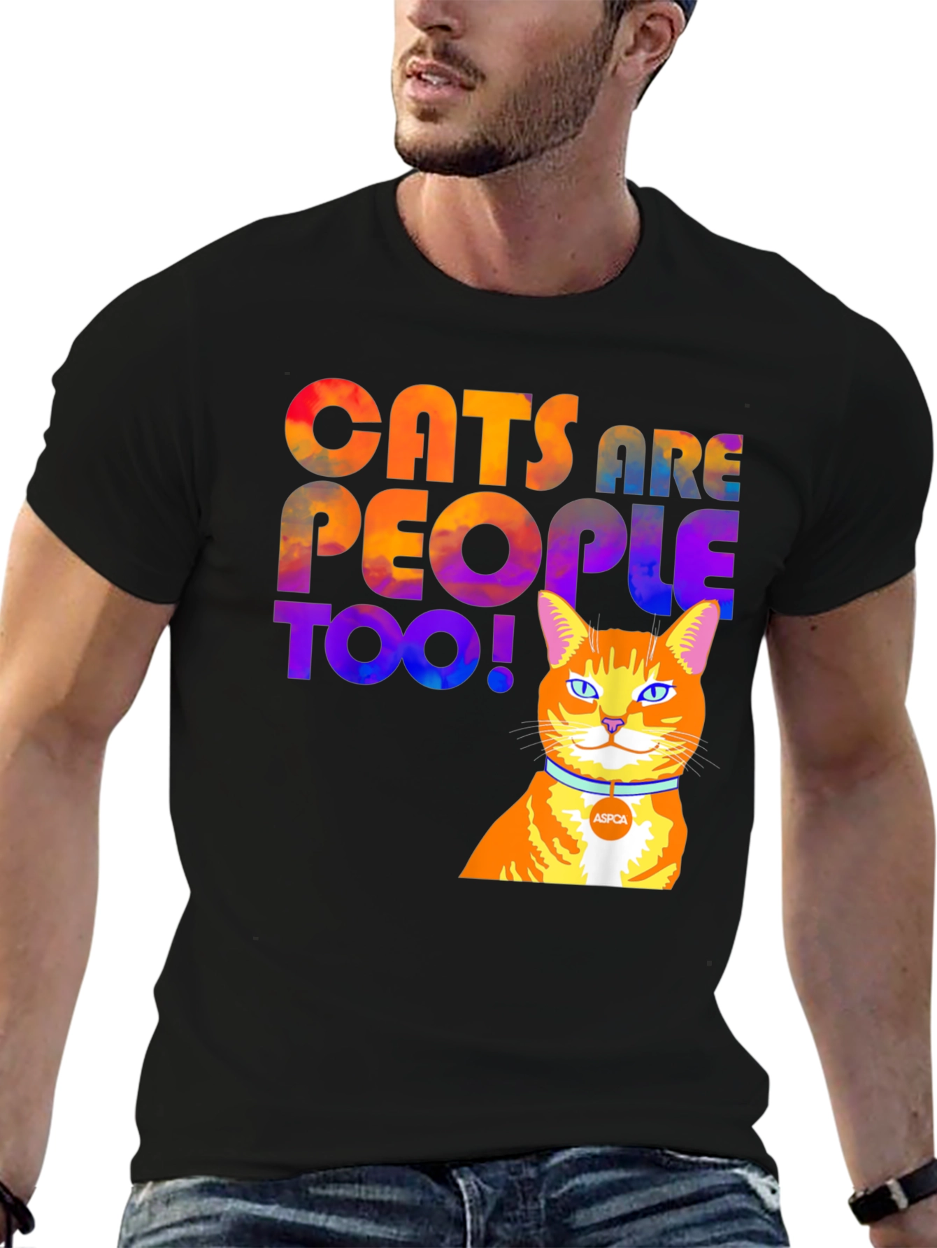 Cats Are People Too T-Shirt - Black