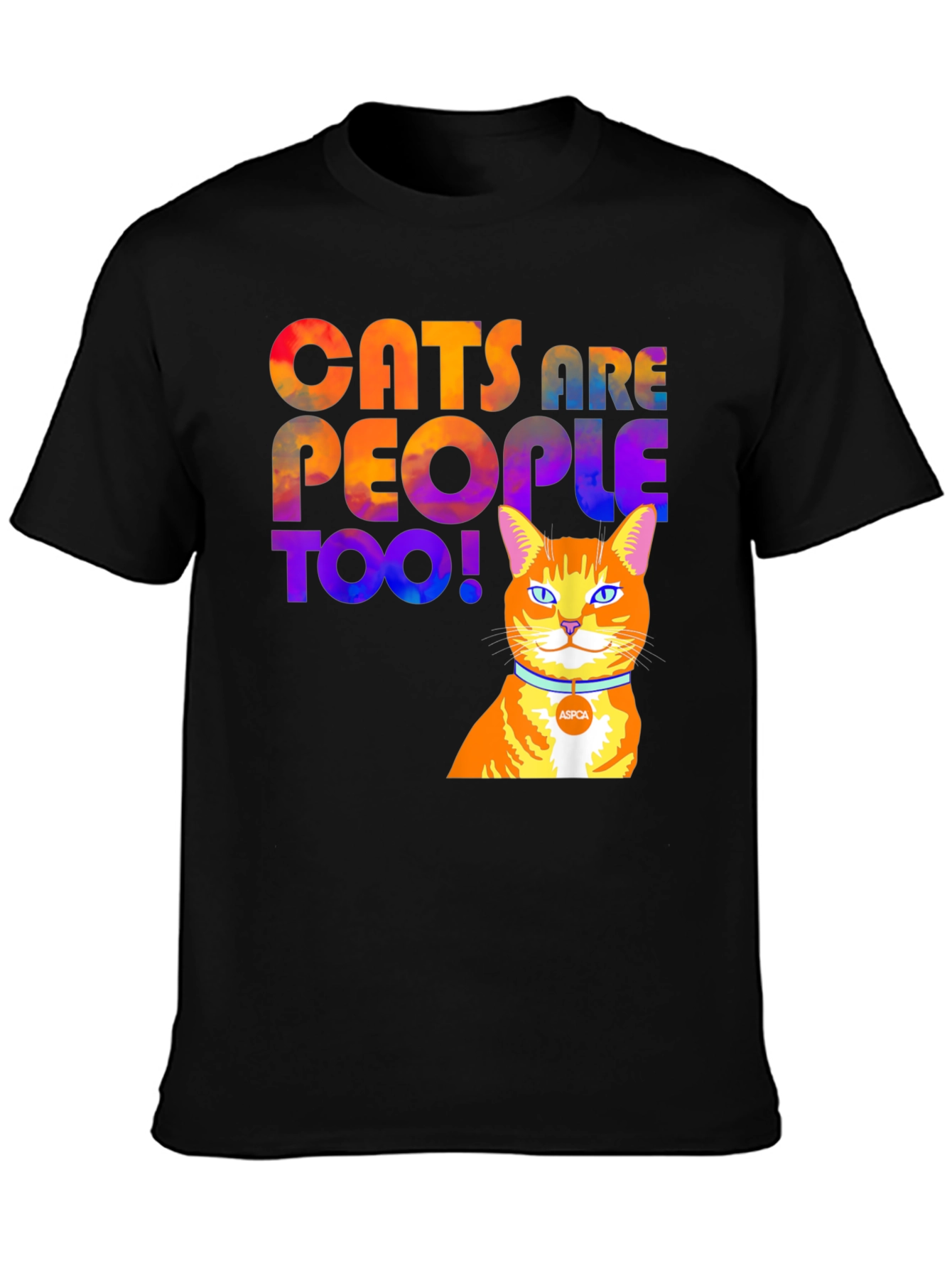 Cats Are People Too T-Shirt - Black