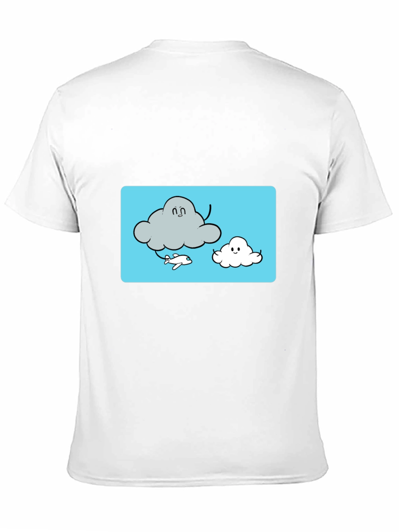 Cloud Cartoon Graphic Tee - Black Cotton T-Shirt