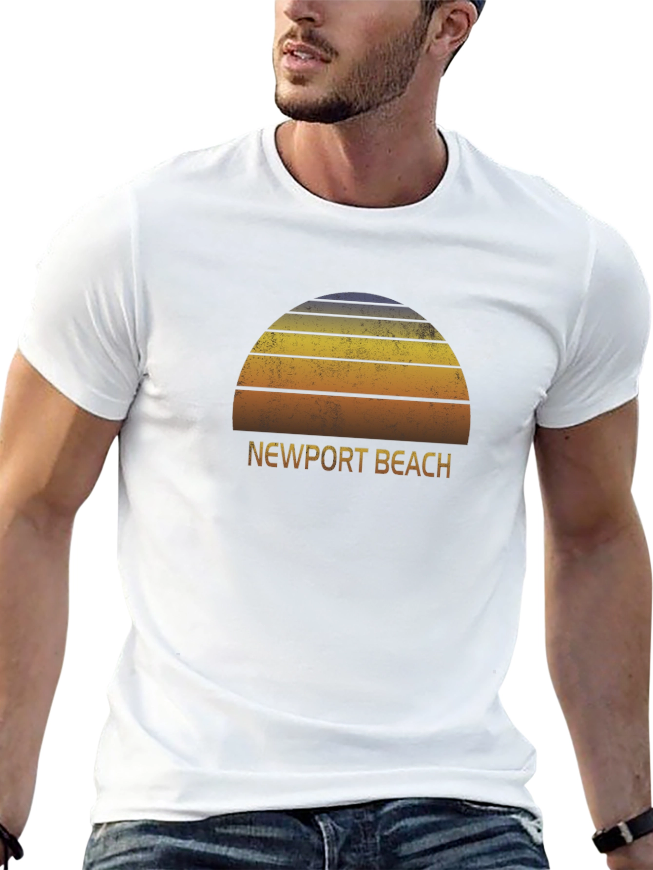 Newport Beach Retro Sunset T-Shirt