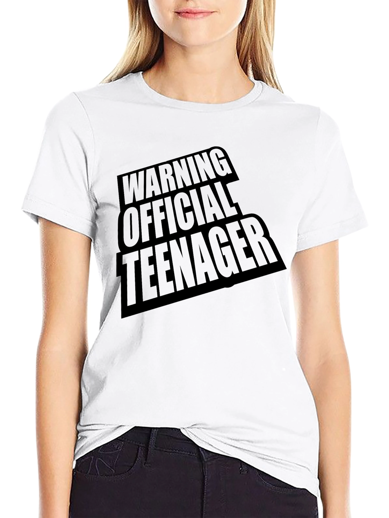 Warning Official Teenager Black T-Shirt