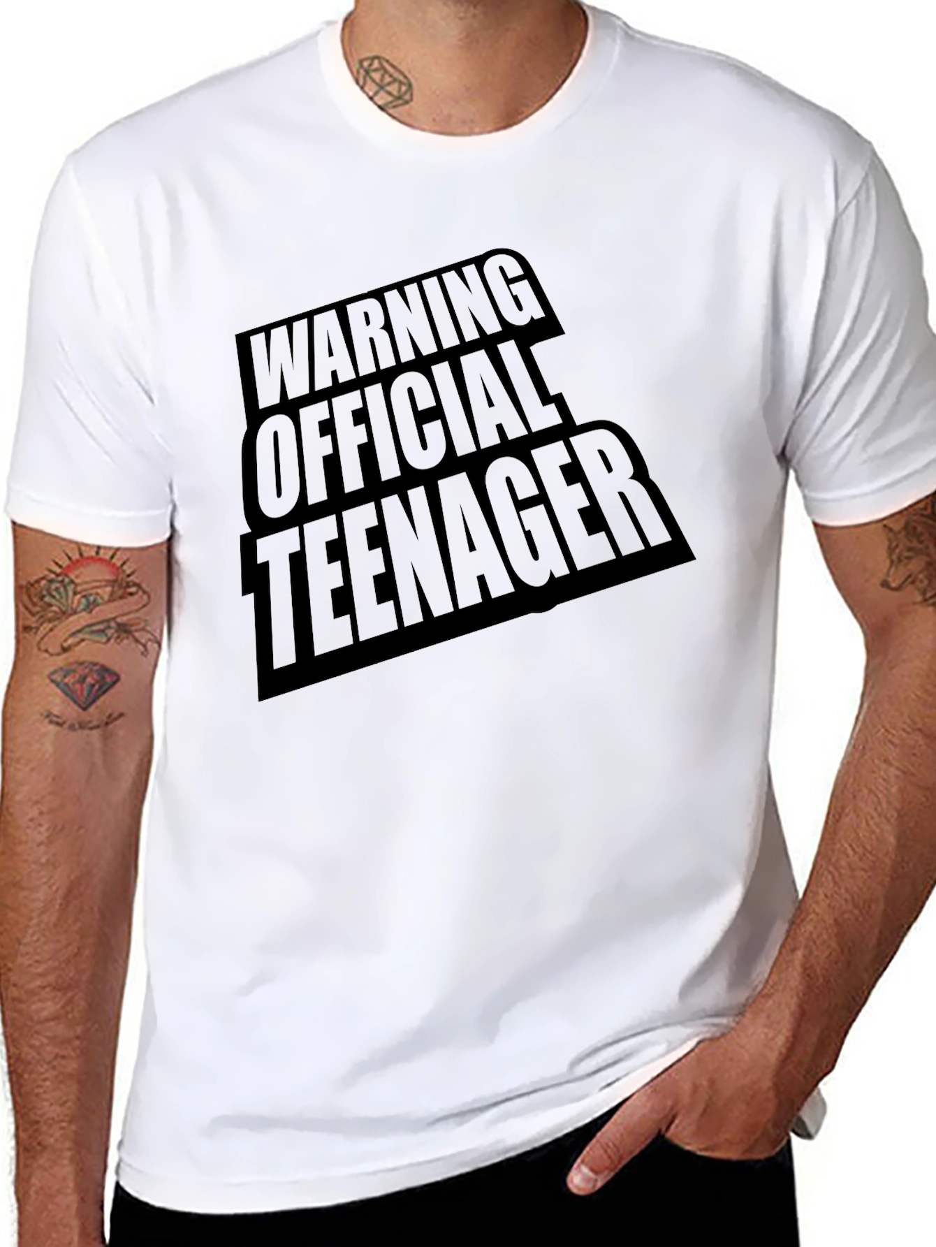 Warning Official Teenager Black T-Shirt