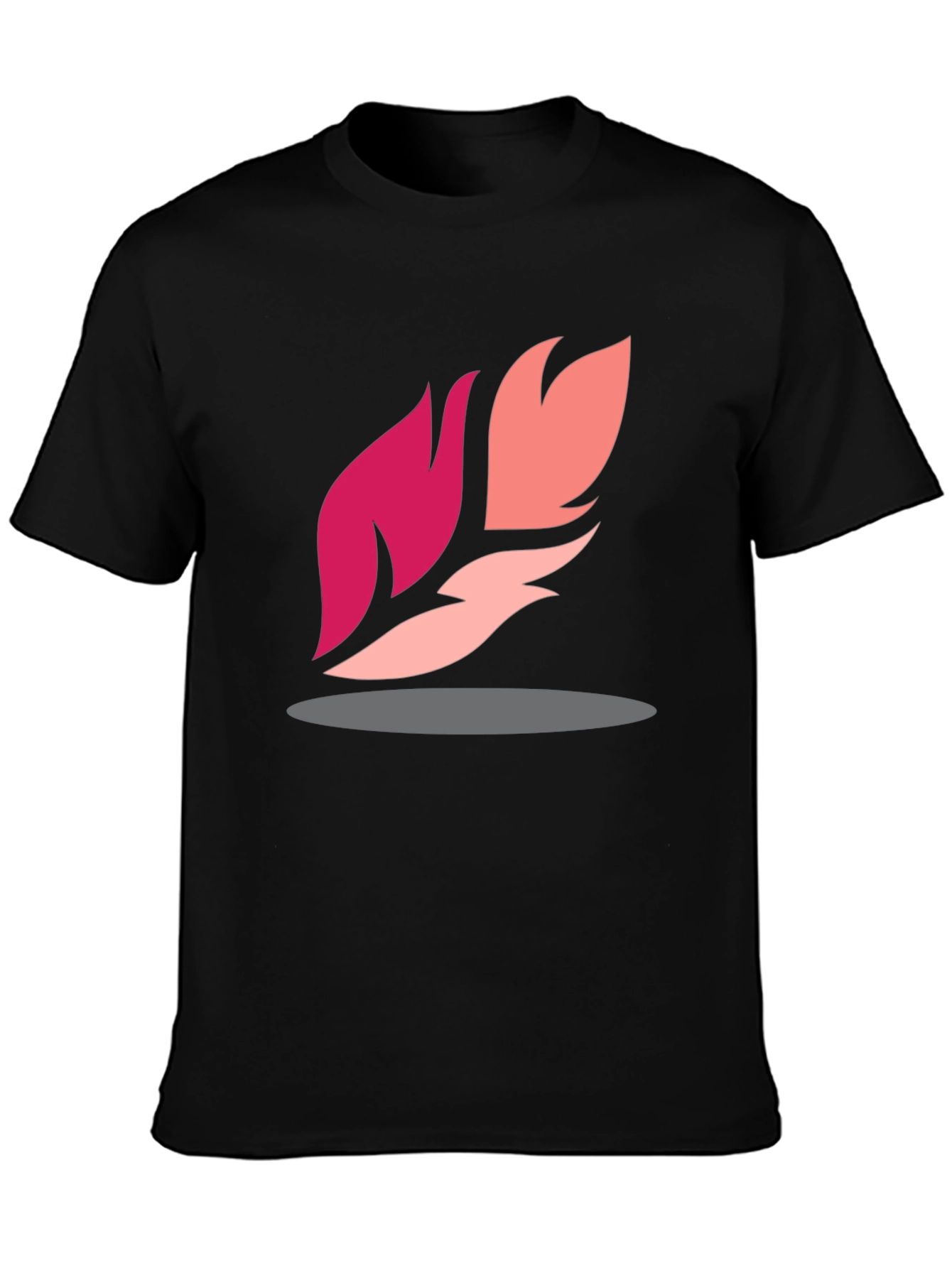 Abstract Feather Graphic Black Tee