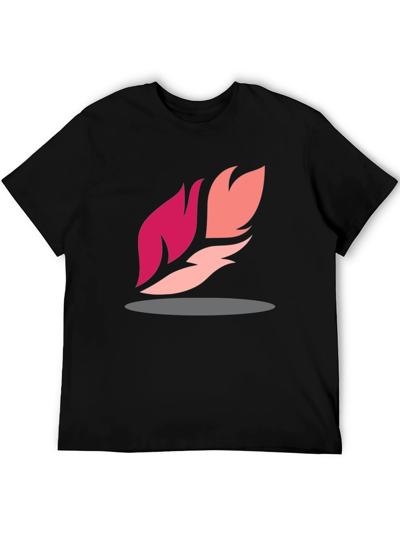 Abstract Feather Graphic Black Tee