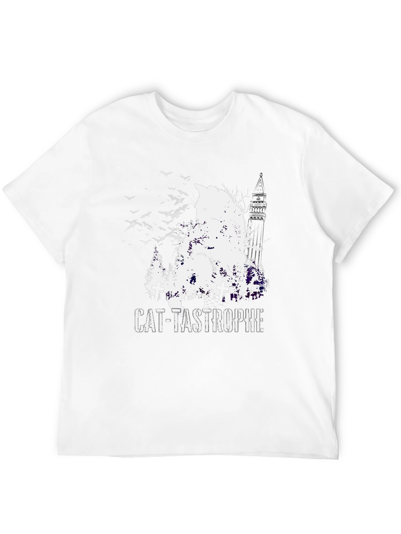 Cat-Tastrophe Black T-Shirt - Halloween Cat Design