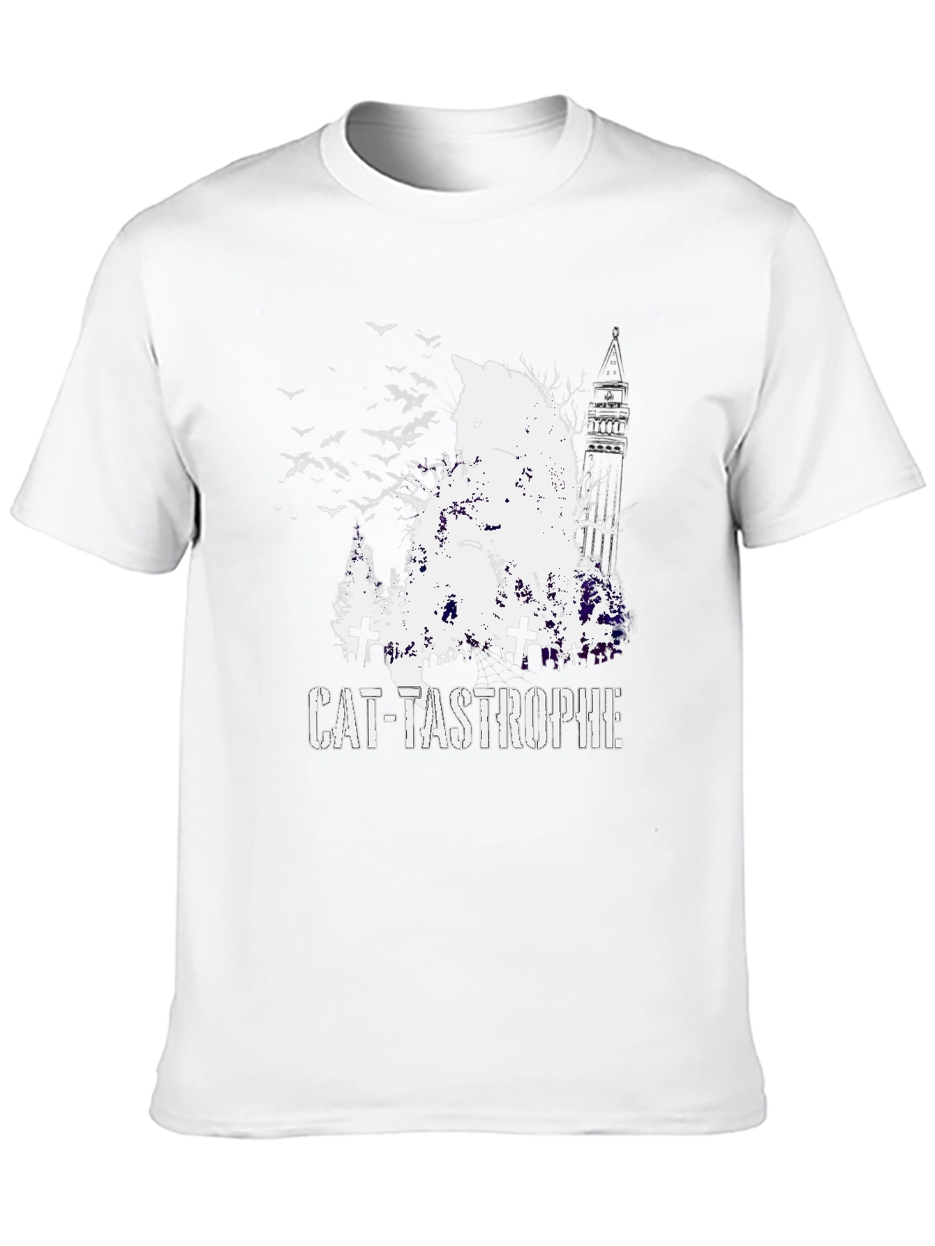 Cat-Tastrophe Black T-Shirt - Halloween Cat Design