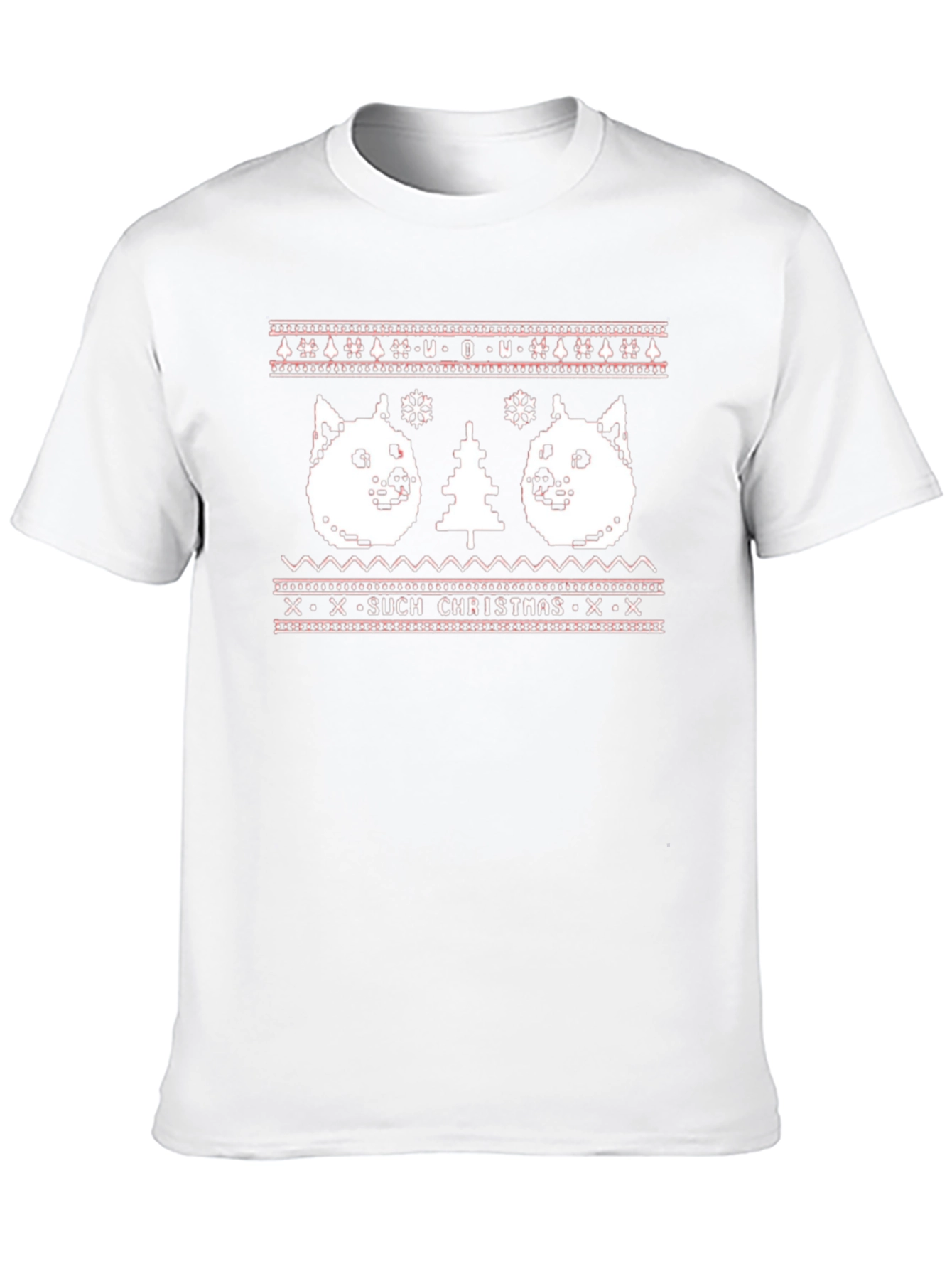 Doge Such Christmas Crew Neck T-Shirt