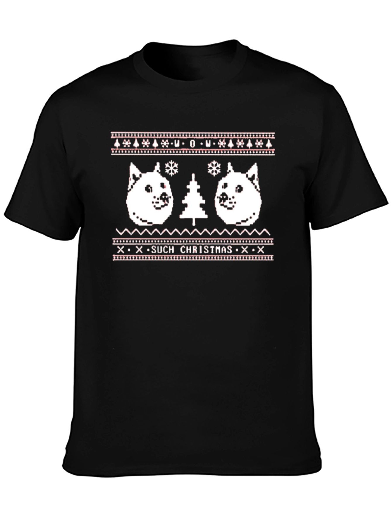 Doge Such Christmas Crew Neck T-Shirt