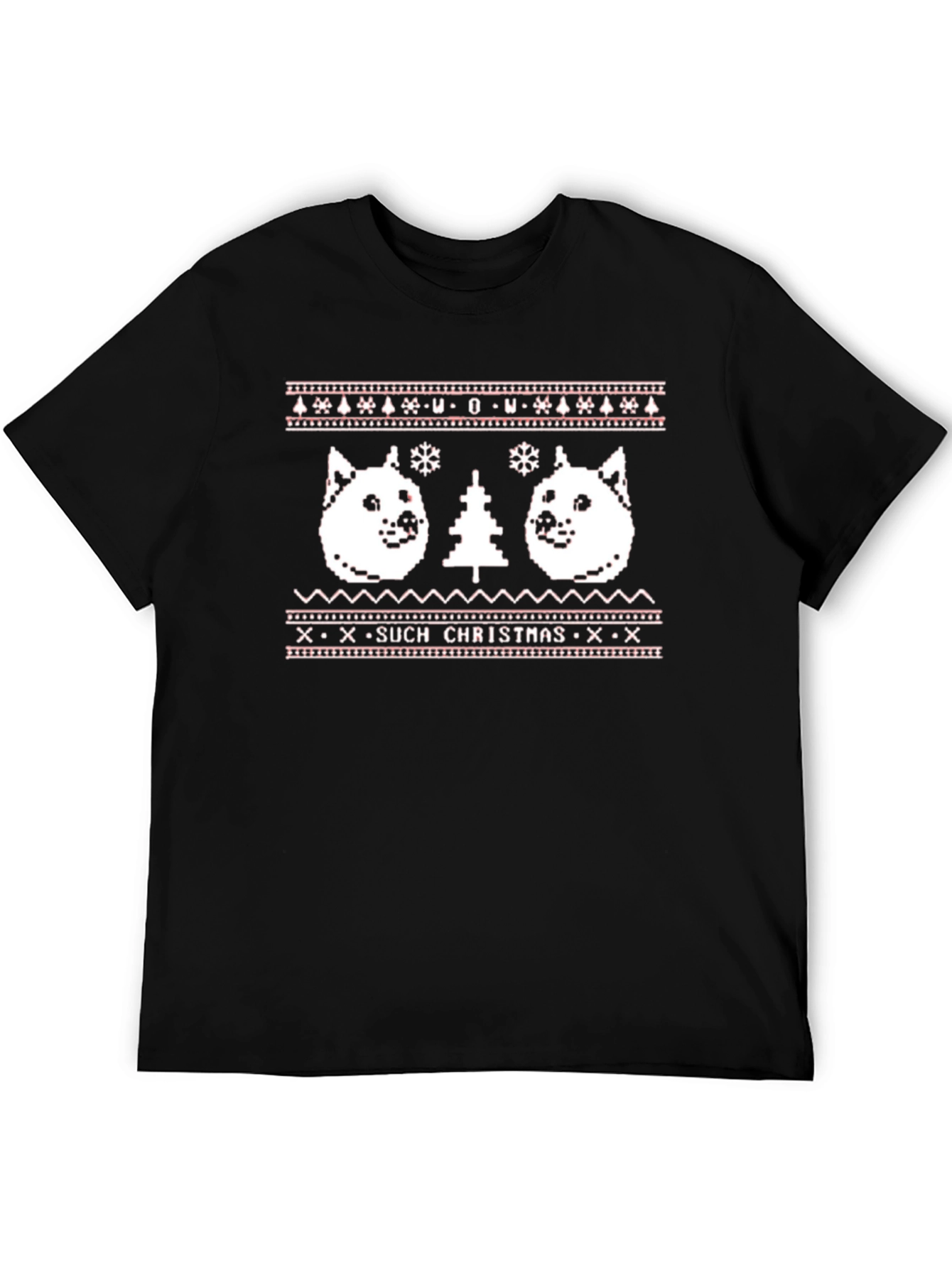 Doge Such Christmas Crew Neck T-Shirt
