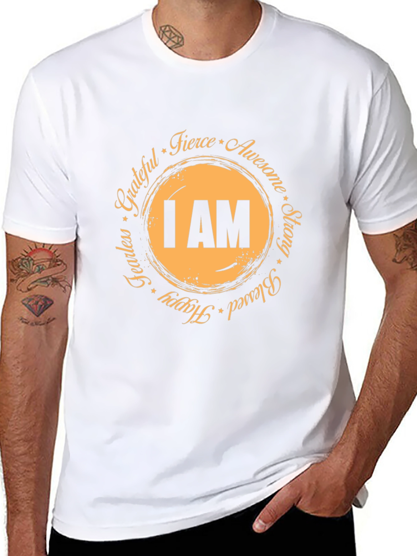 Inspirational I AM Graphic Tee - Black