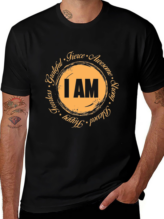 Inspirational I AM Graphic Tee - Black