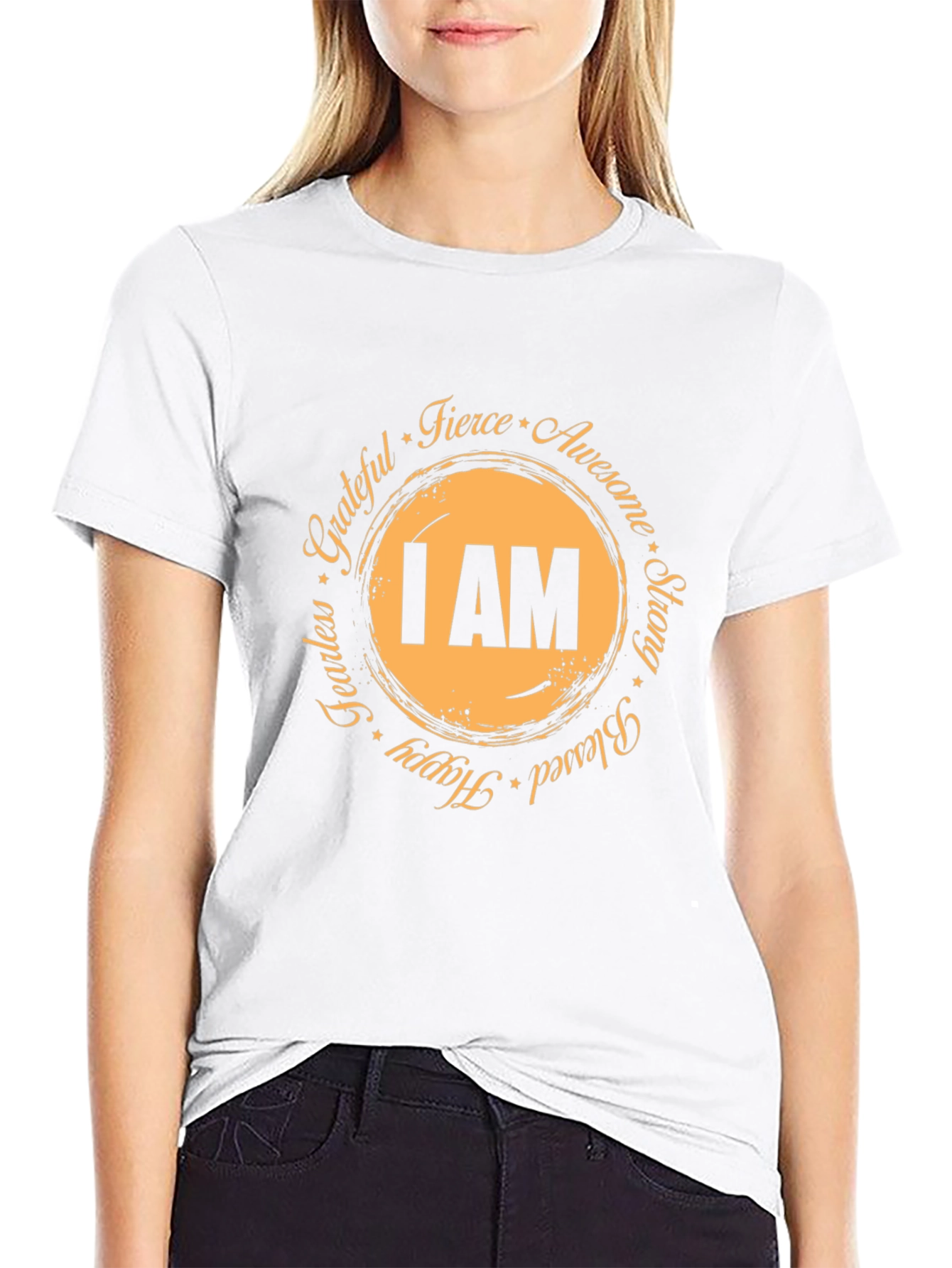 Inspirational I AM Graphic Tee - Black
