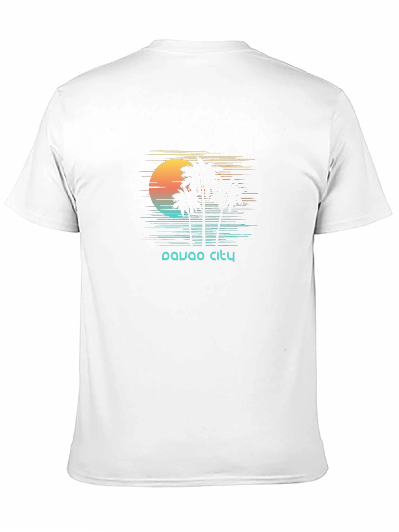 Davao City Palm Tree Sunset Graphic Tee - Black