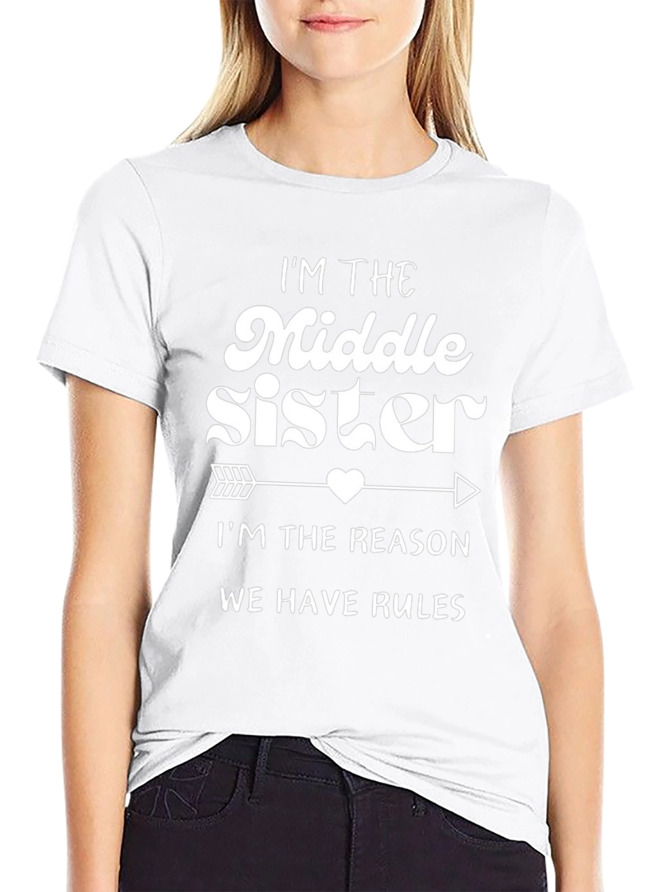 Im The Middle Sister T-Shirt Funny Sibling Tee