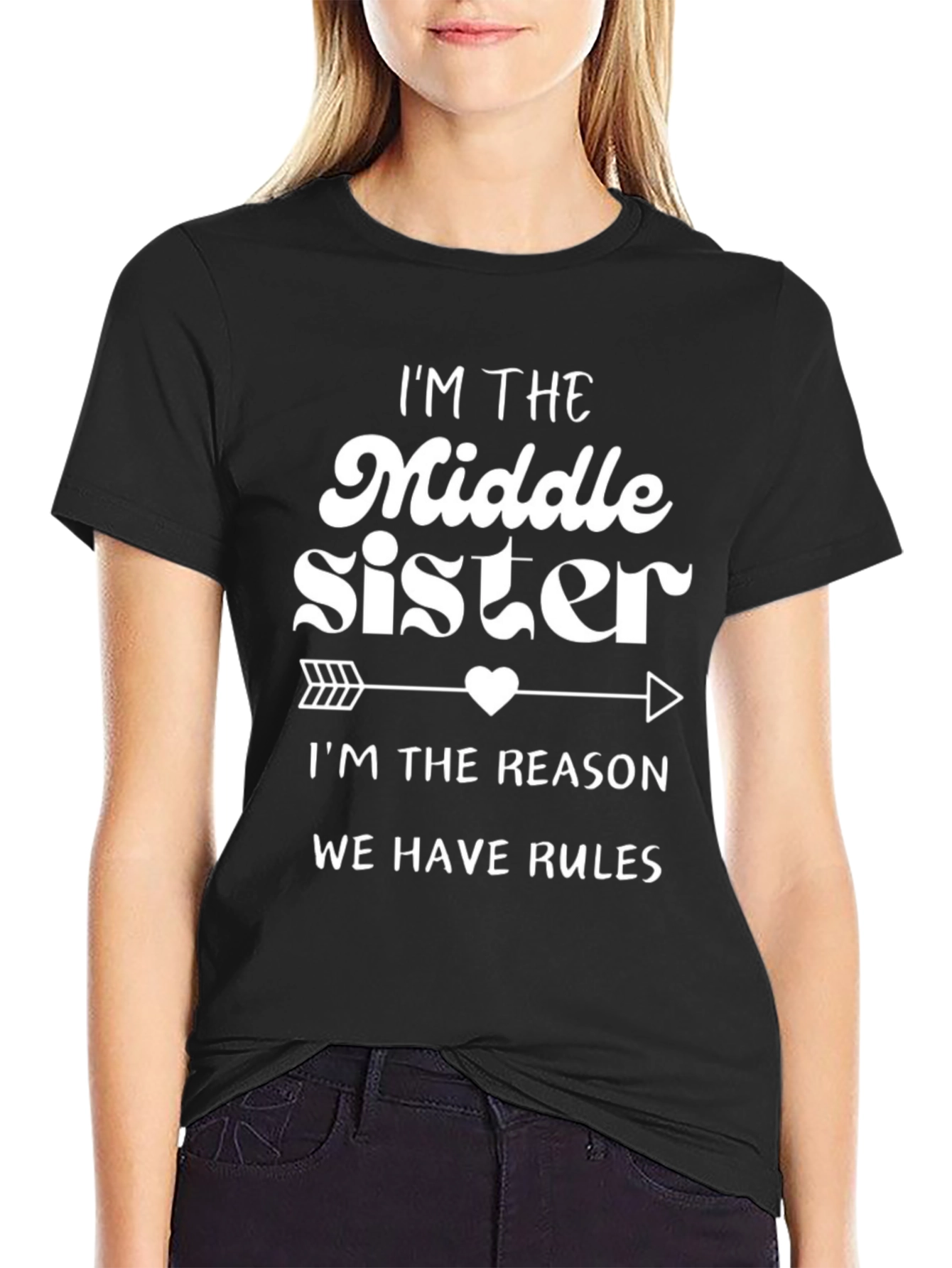 Im The Middle Sister T-Shirt Funny Sibling Tee