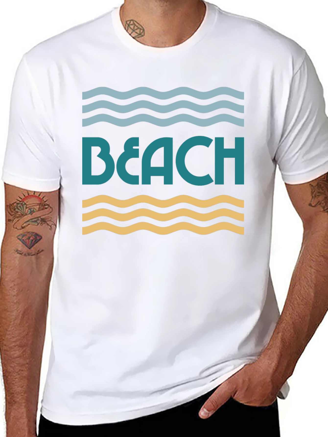 Beach Waves Graphic T-Shirt - Summer Fun